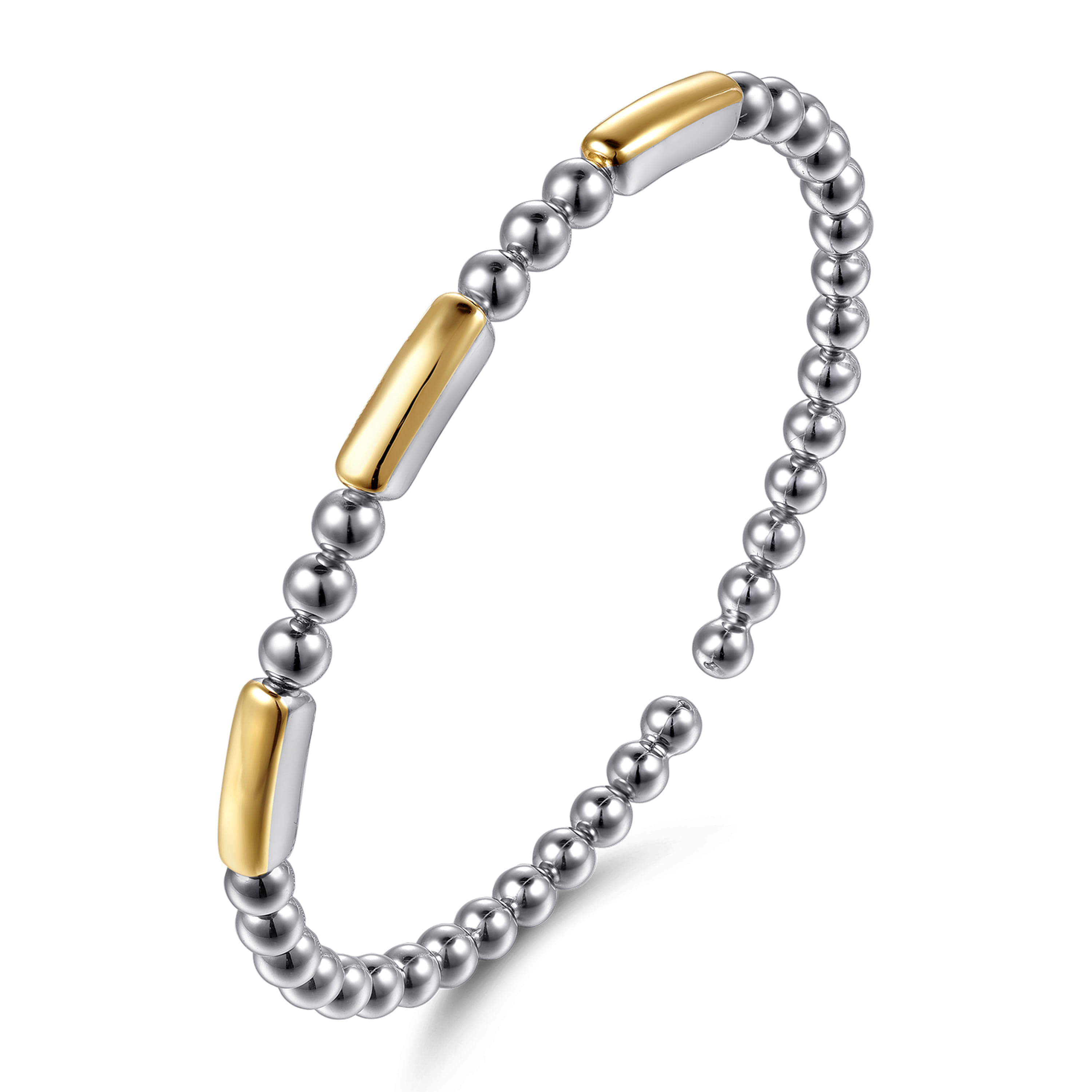Gabriel & Co. 1Two-Tone Three Station Bar Bujukan Bangle Bracelet