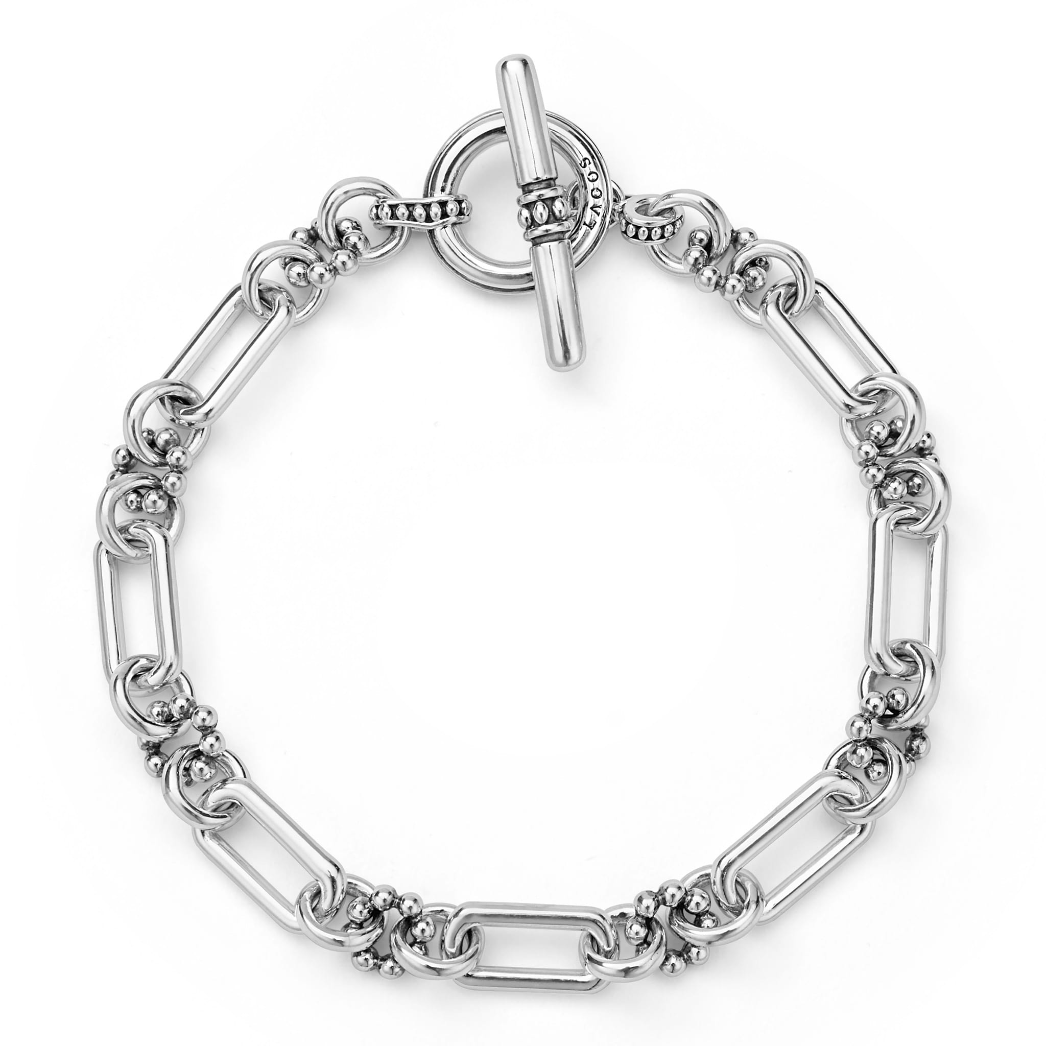 Lagos Petite Sterling Silver 6mm Caviar Link Bracelet