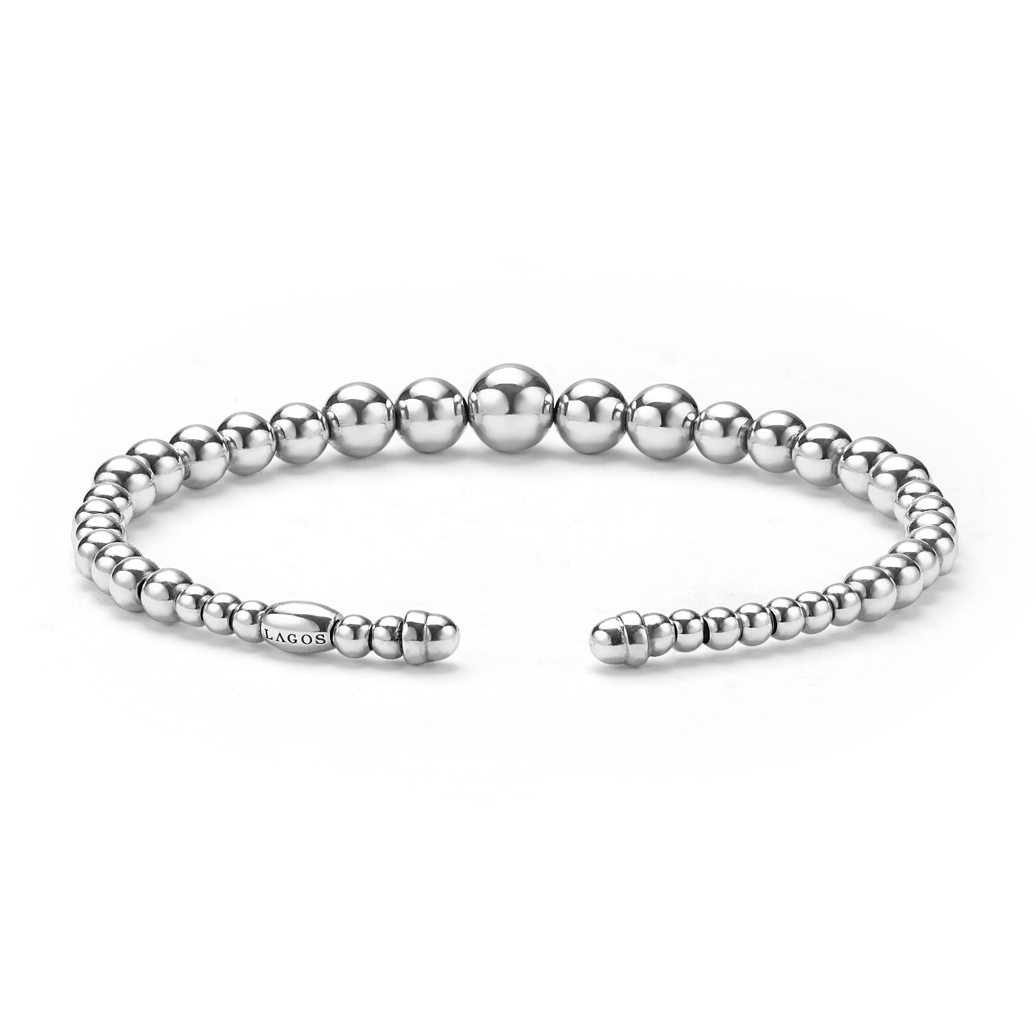 Lagos Sterling Graduated Bead Cuff Bracelet