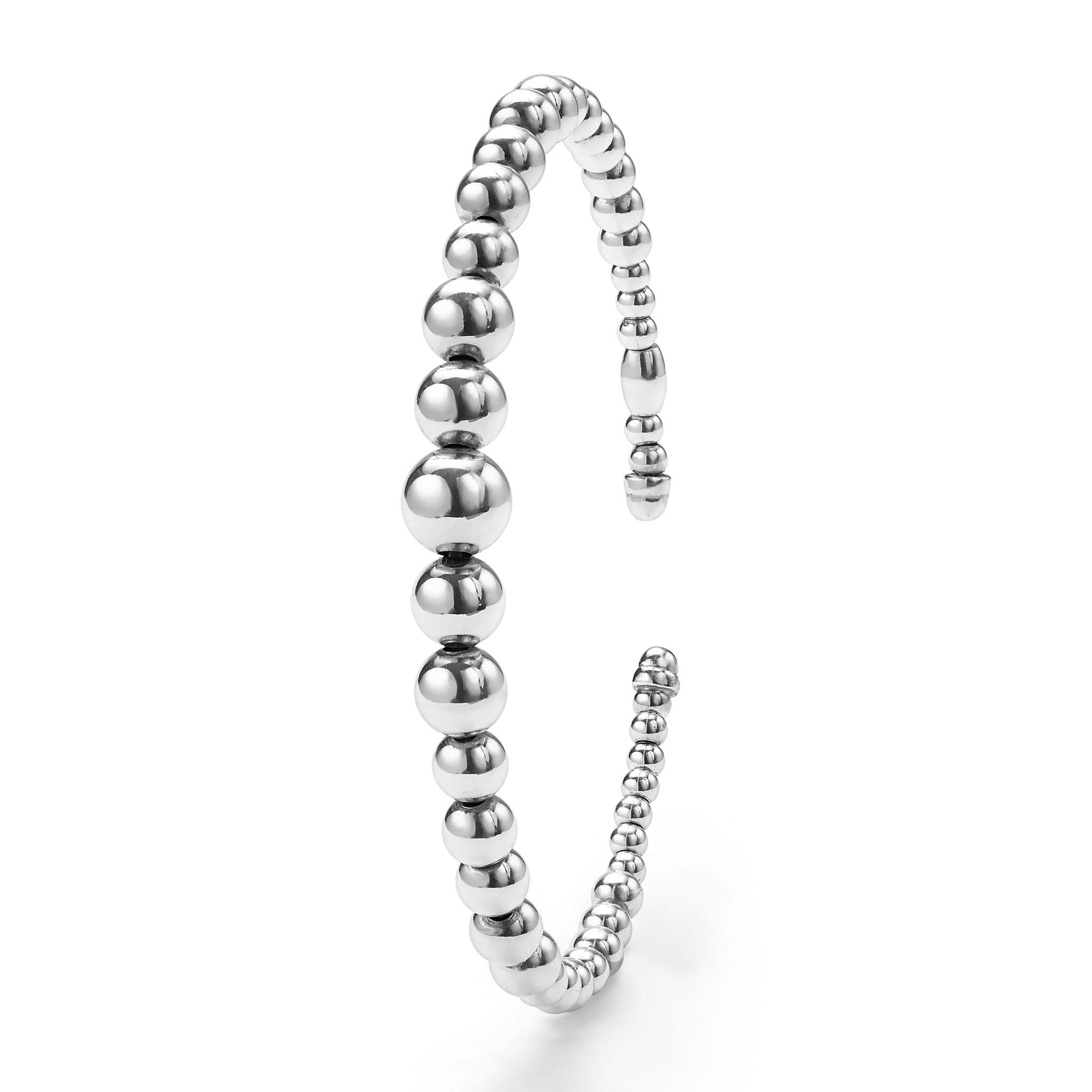 Lagos Sterling Graduated Bead Cuff Bracelet