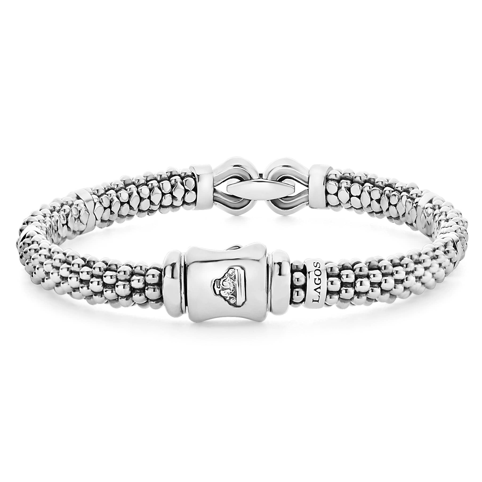 Lagos Silver Caviar Buckle 6mm Bracelet