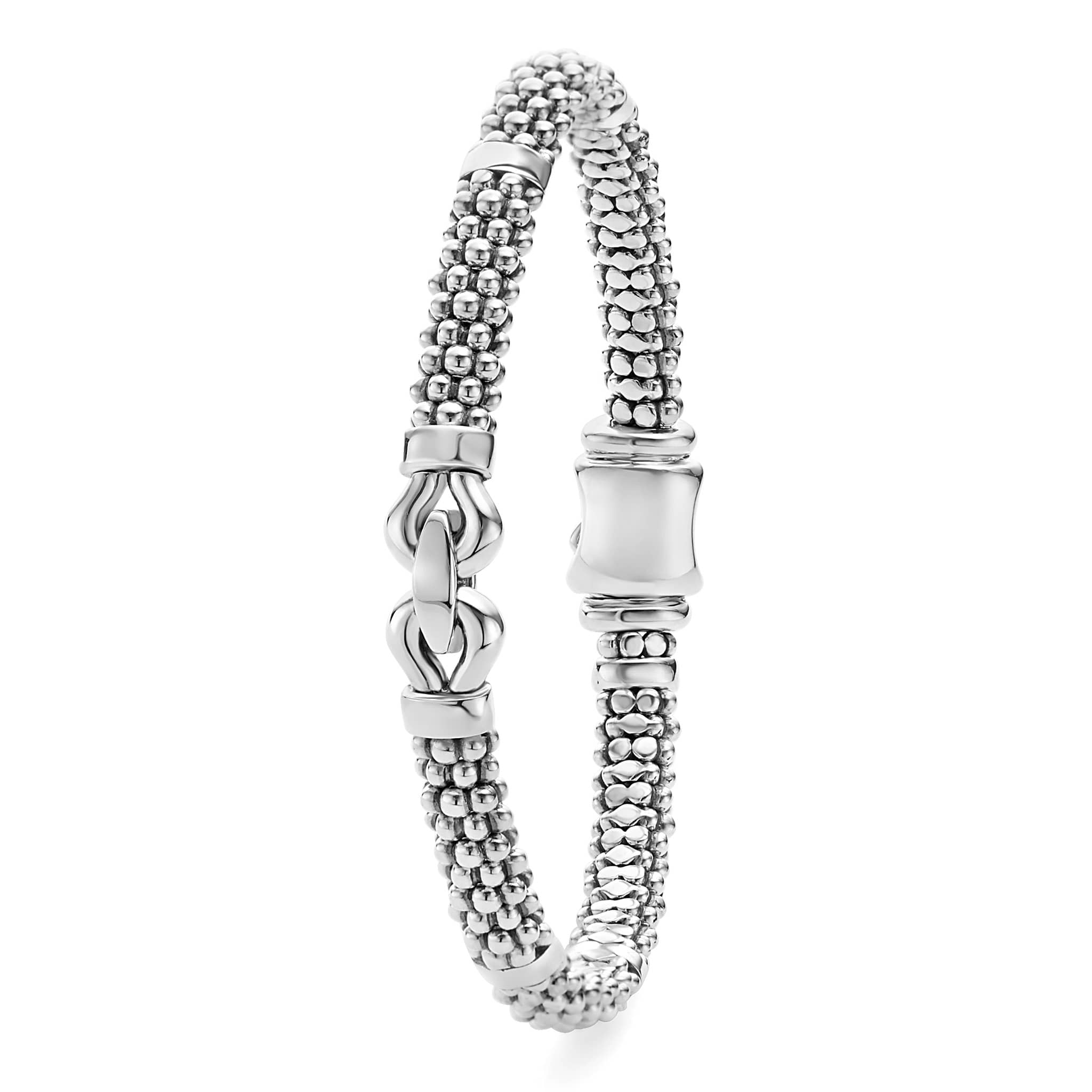 Lagos Silver Caviar Buckle 6mm Bracelet