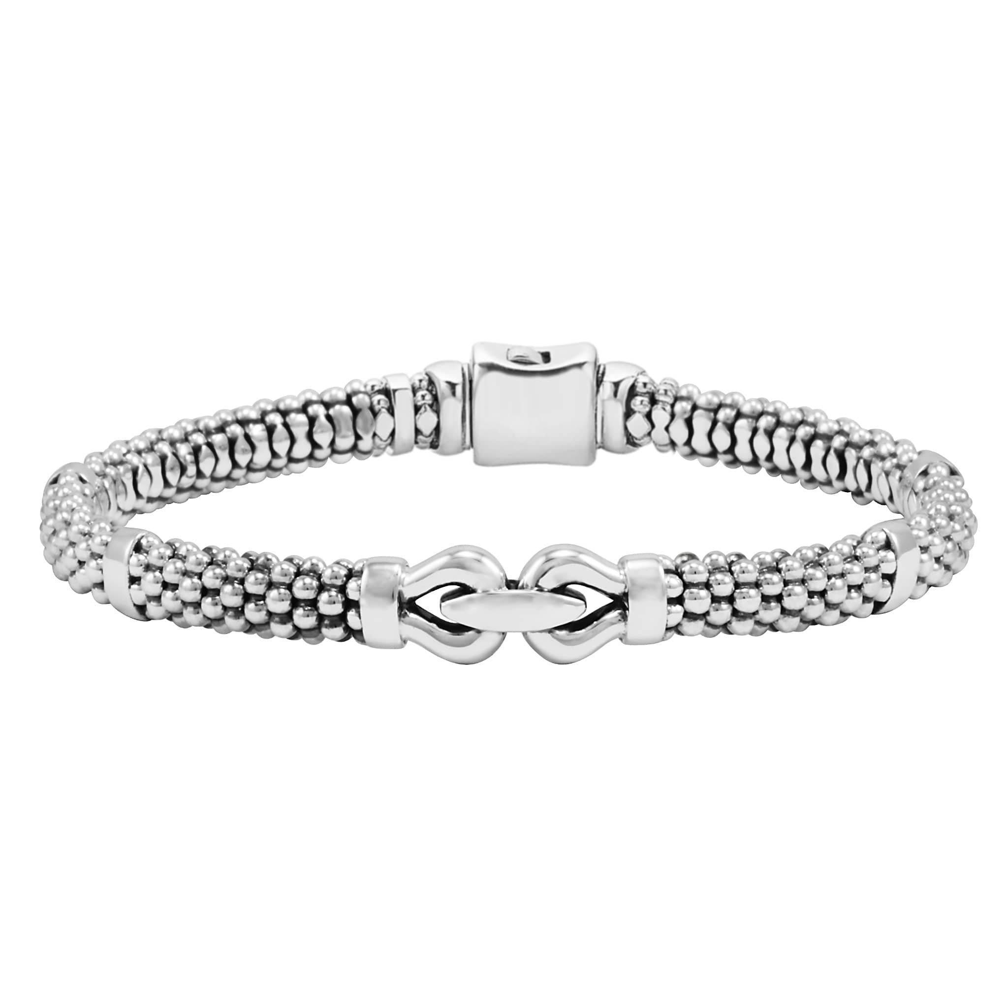 Lagos Silver Caviar Buckle 6mm Bracelet