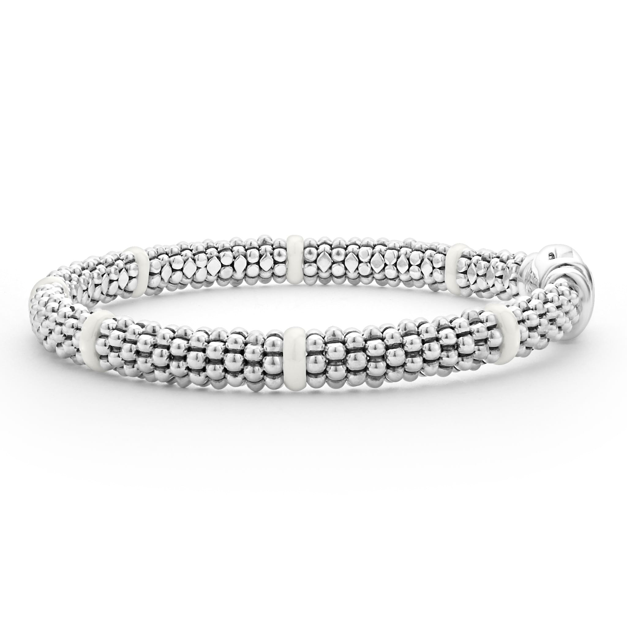 Lagos White Ceramic Station Caviar 6mm Bracelet