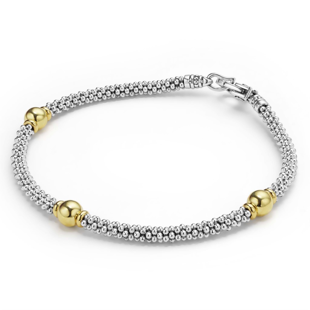 Lagos Sterling Silver & 18K Signature Caviar Bracelet - 002 Lagos Sterling Silver & 18K Signature Caviar Bracelet - 002