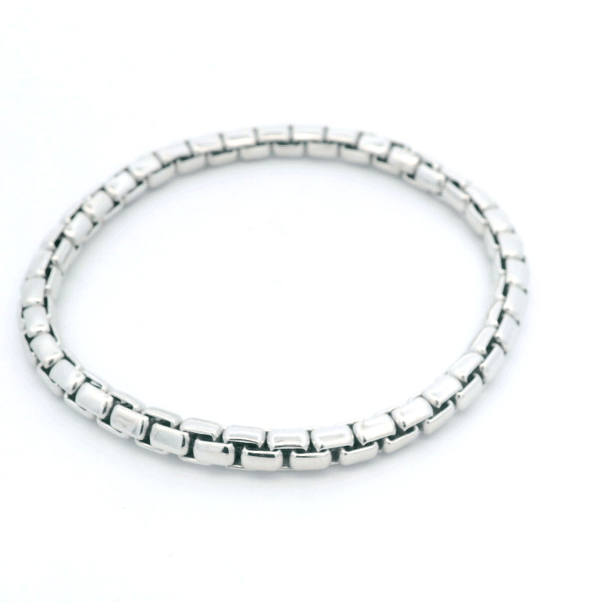 Luigi Tavanti Sterling Silver Box Stretch Bracelet