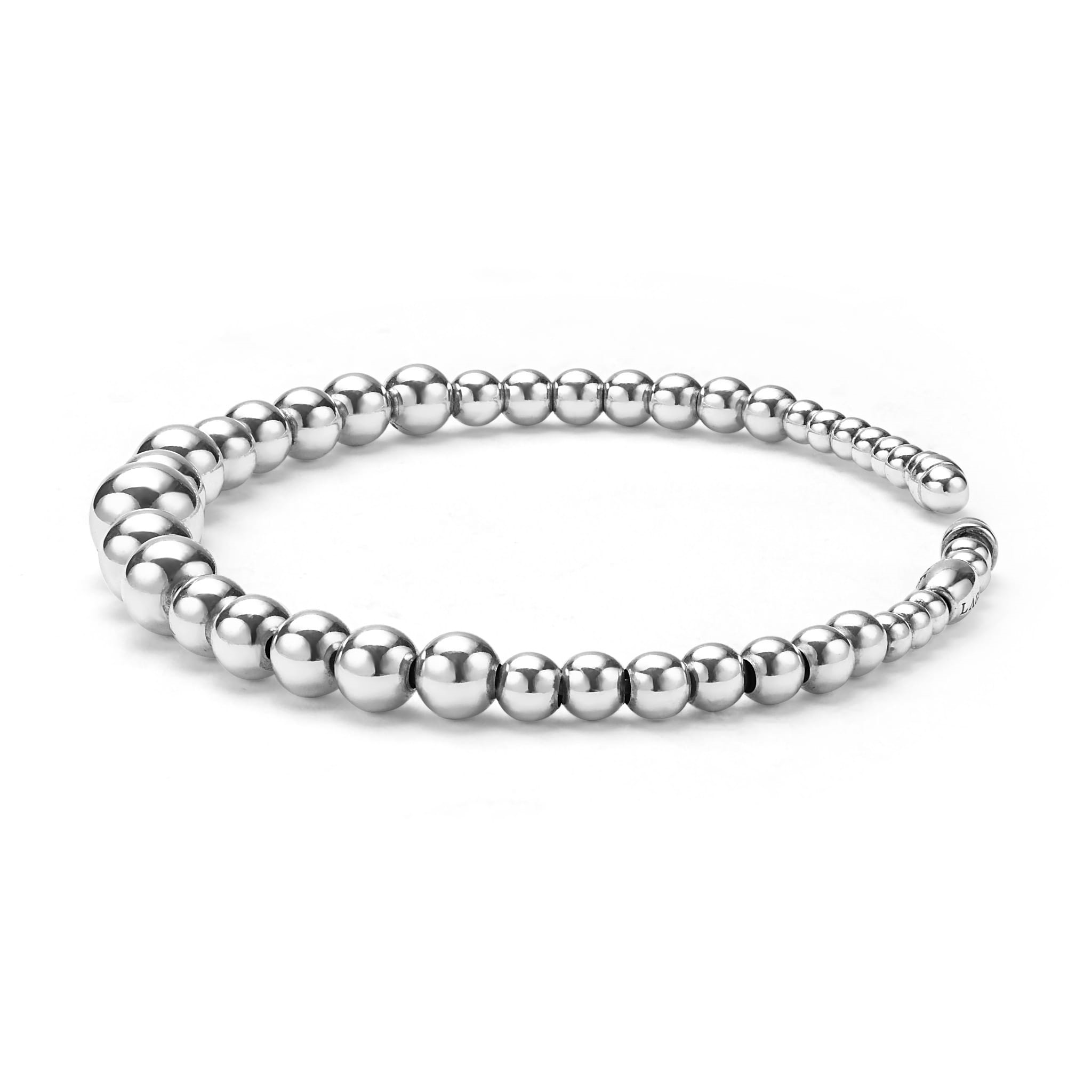 Lagos Sterling Silver Caviar Bubbly Graduated Beaded Cuff