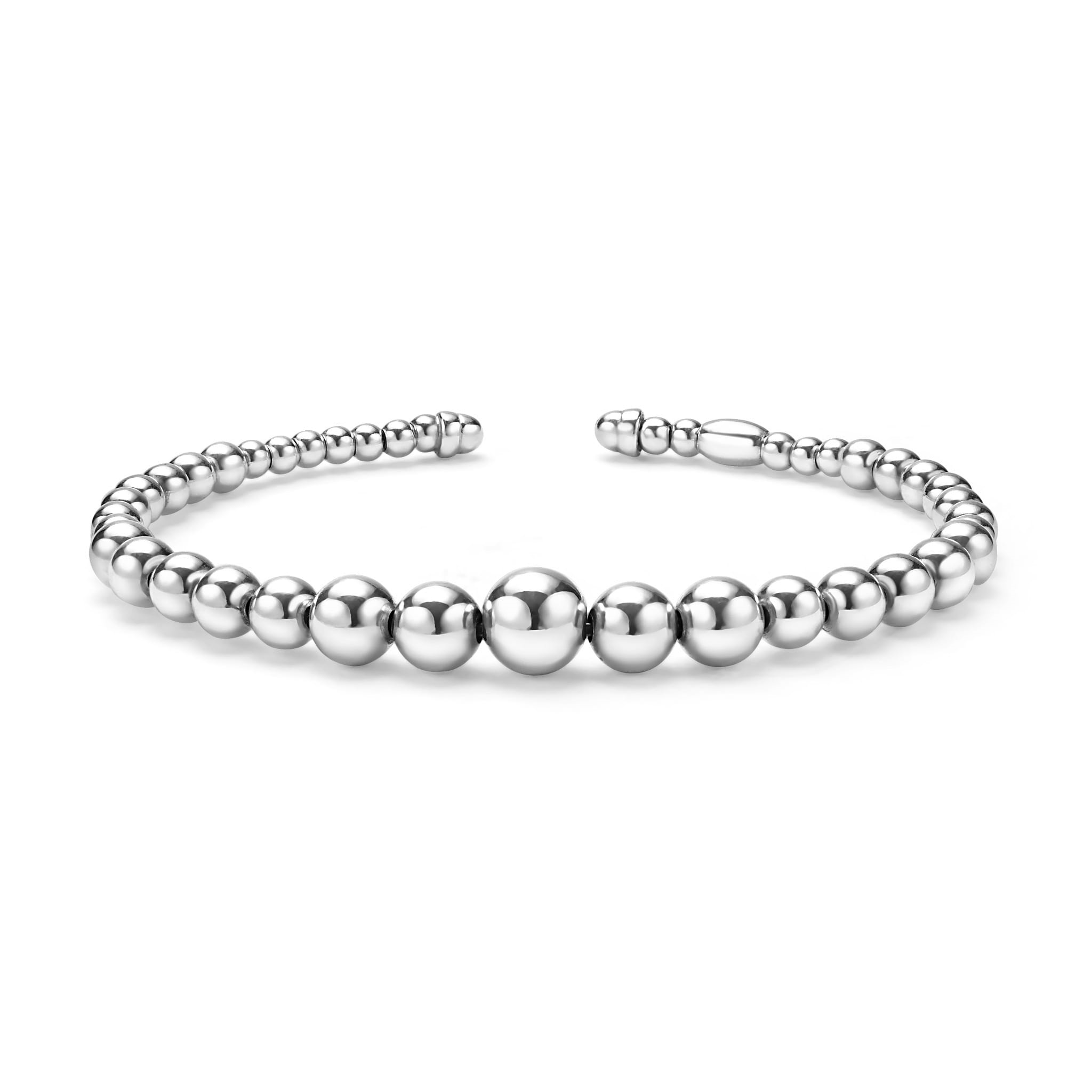 Lagos Sterling Silver Caviar Bubbly Graduated Beaded Cuff