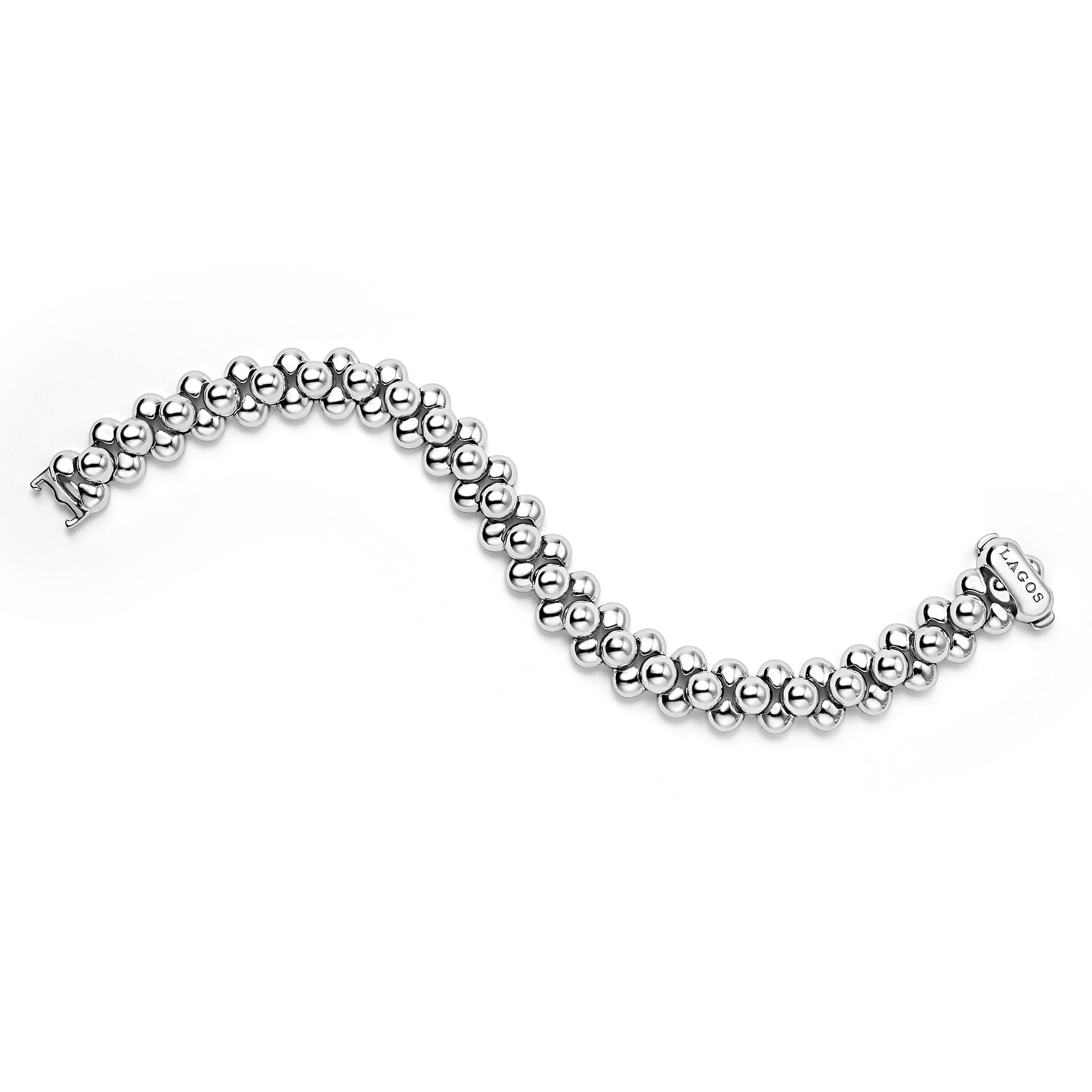 Lagos Sterling Silver Caviar Bubbly Three-Row Beaded Bracelet