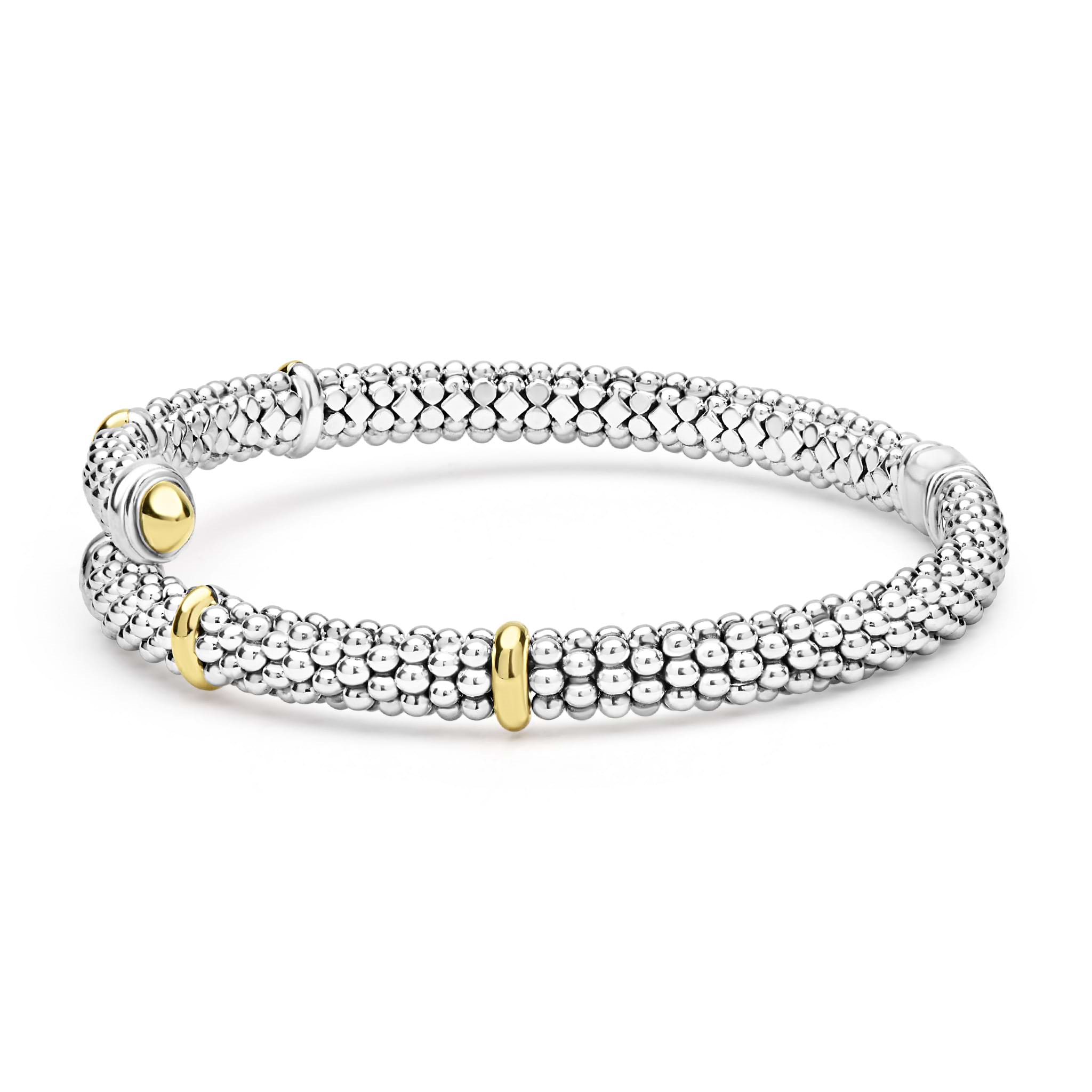 Lagos Sterling Silver & 18K Signature Caviar Versa Bypass Bracelet