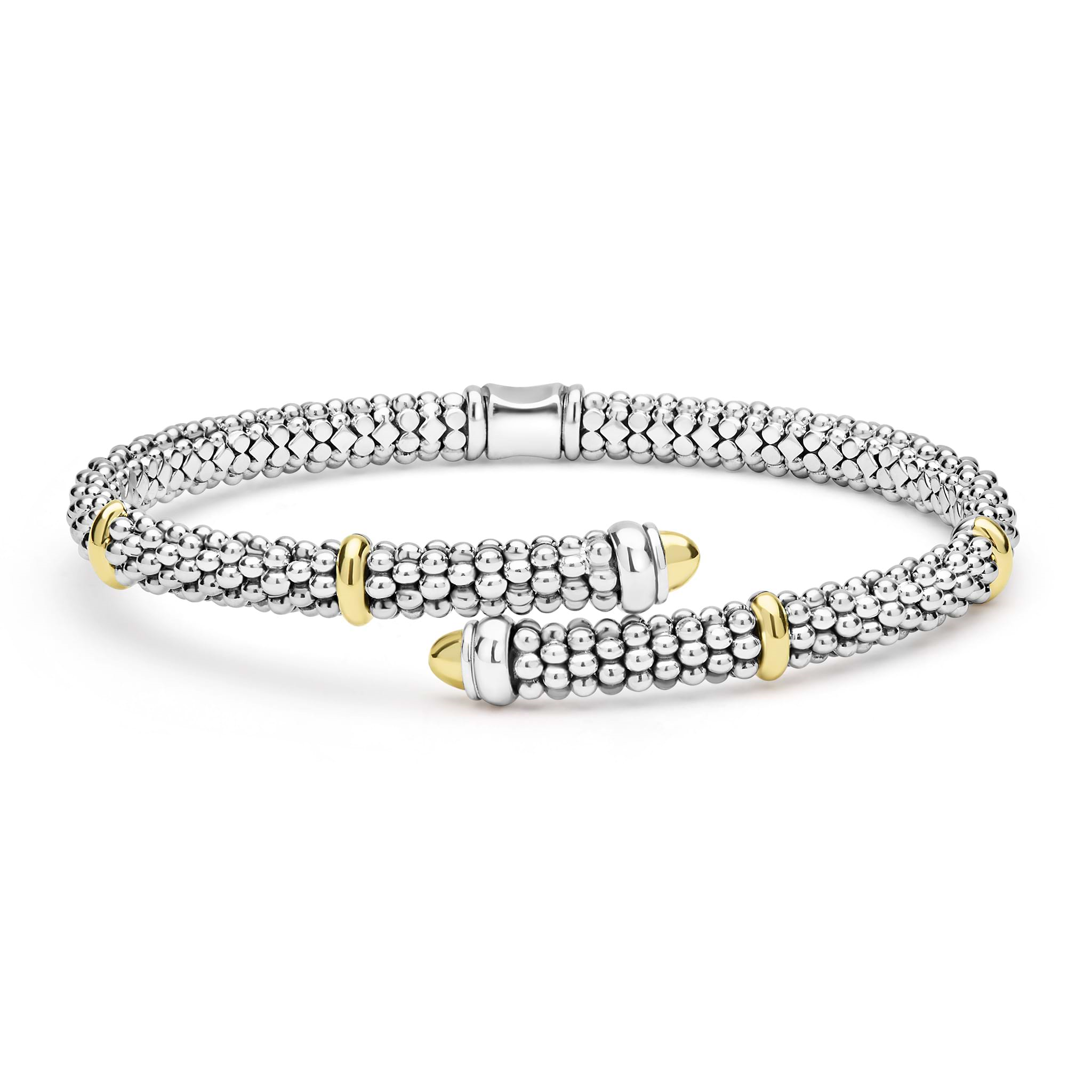 Lagos Sterling Silver & 18K Signature Caviar Versa Bypass Bracelet