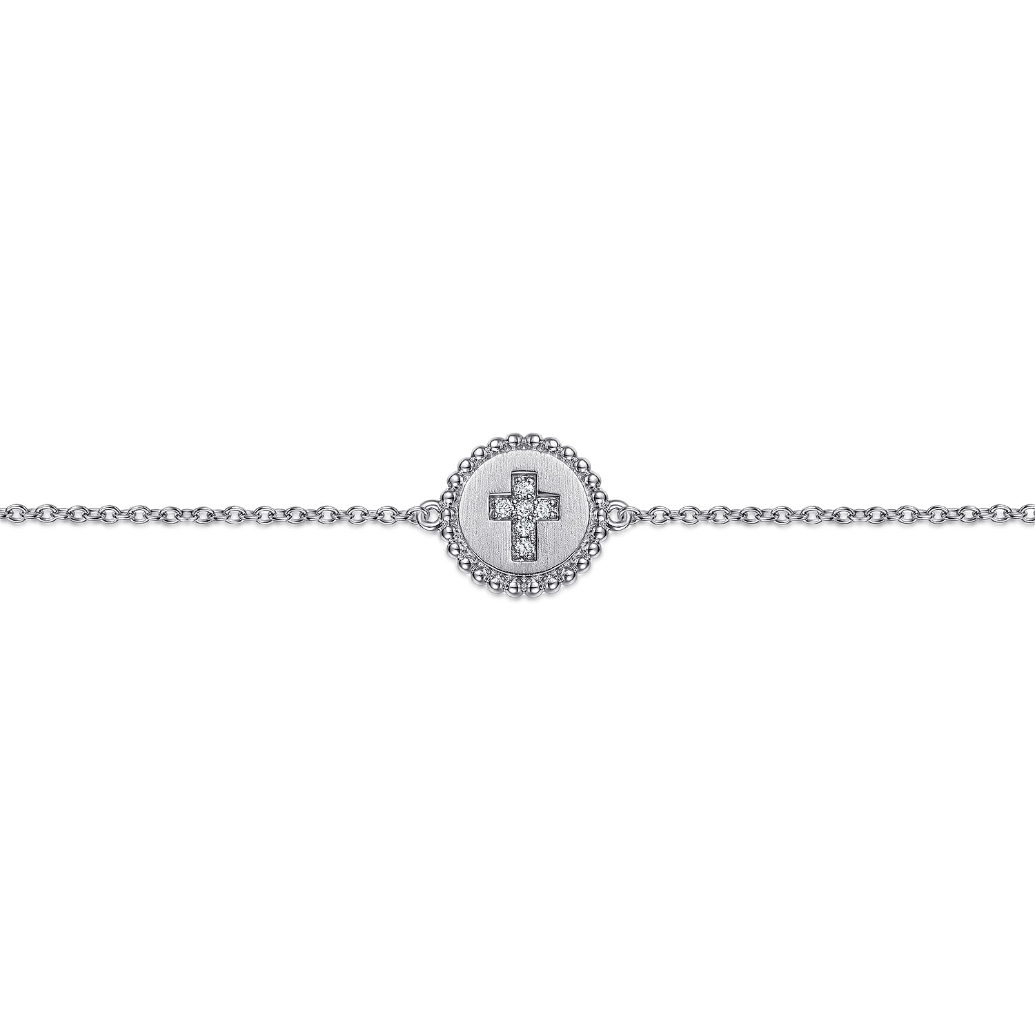 Gabriel & Co. Sterling Silver Diamond Bujukan Cross Bracelet