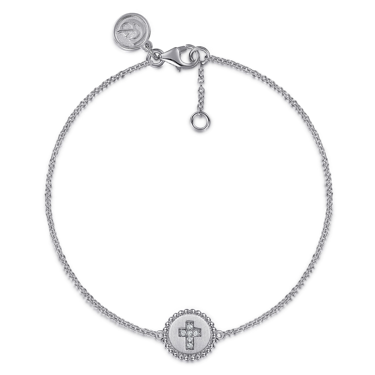Gabriel & Co. Sterling Silver Diamond Bujukan Cross Bracelet