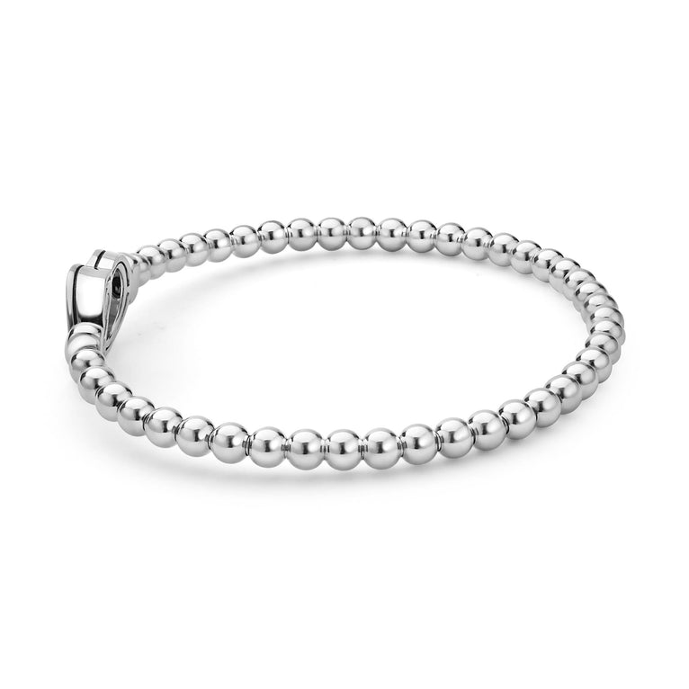 Lagos Sterling Silver Interlocking Diamond Beaded Stretch Bracelet