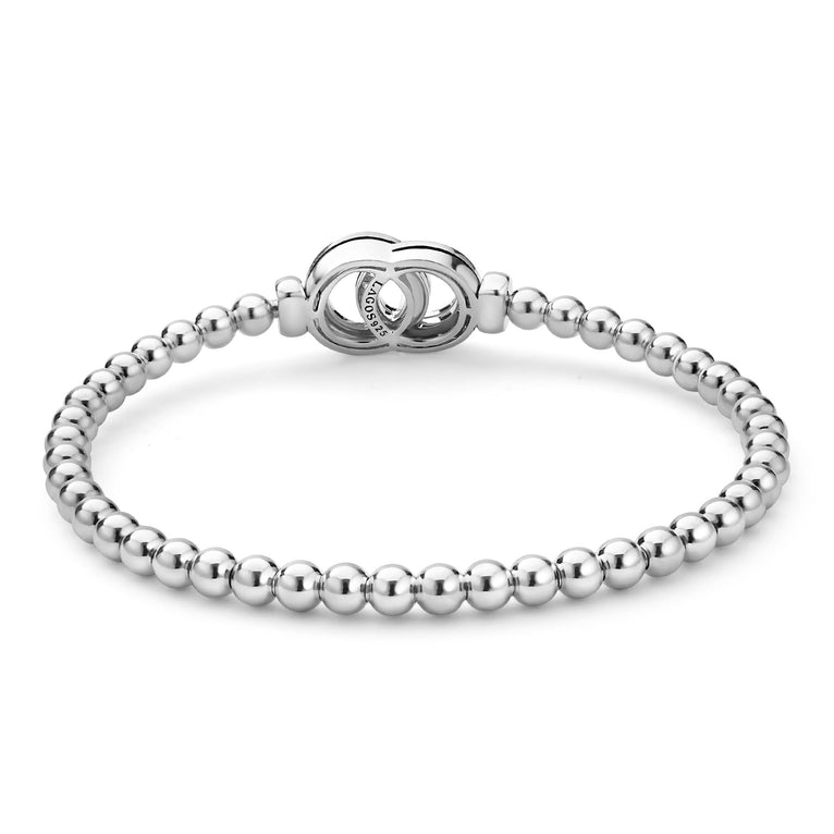 Lagos Sterling Silver Interlocking Diamond Beaded Stretch Bracelet