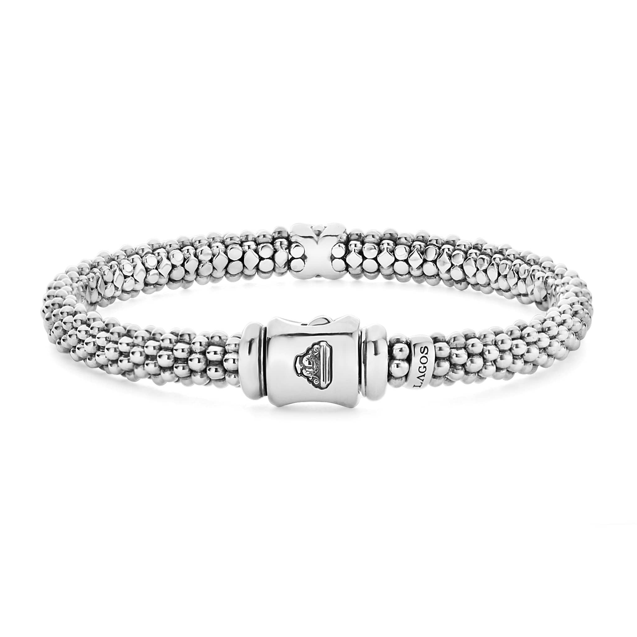 Lagos Sterling Silver Single Station X Diamond 6mm Bracelet