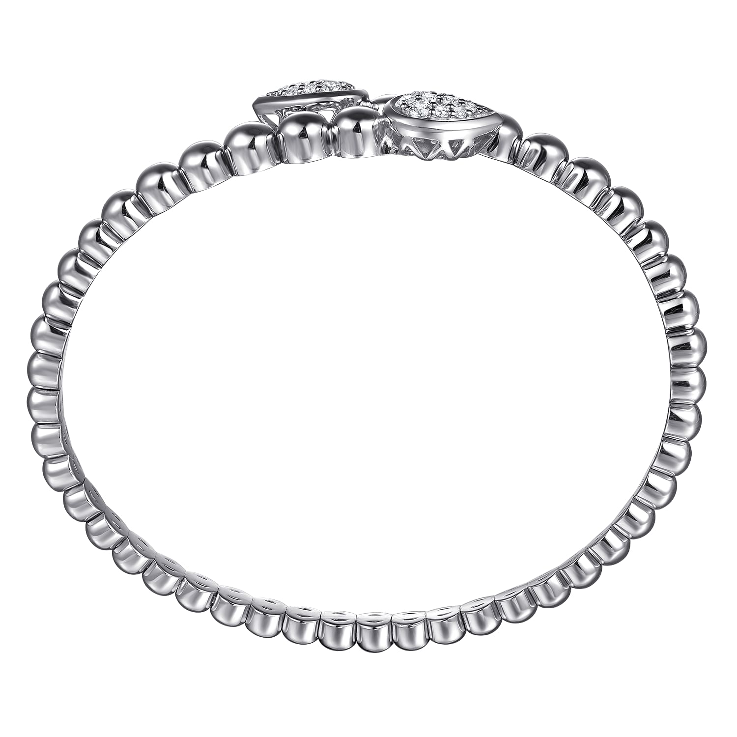 Gabriel & Co. Sterling Silver Bujukan White Sapphire Bypass Bangle