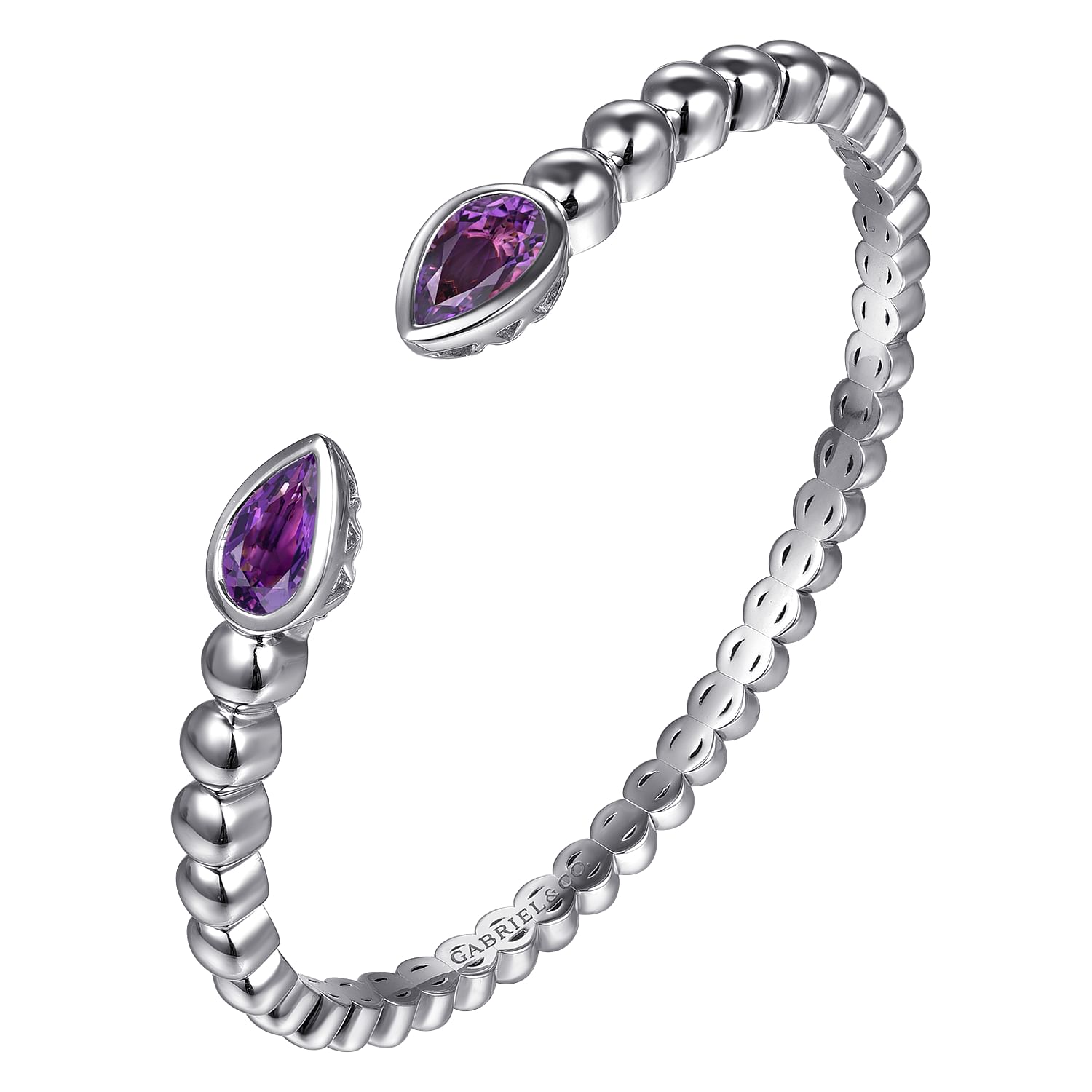Gabriel & Co. Sterling Silver Bujukan and Amethyst Split Bangle