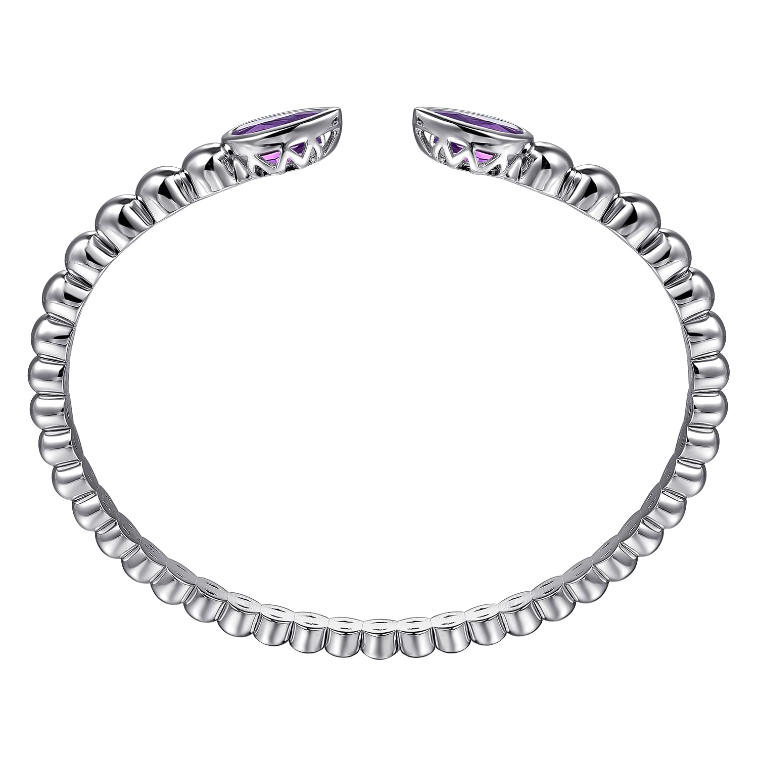 Gabriel & Co. Sterling Silver Bujukan and Amethyst Split Bangle