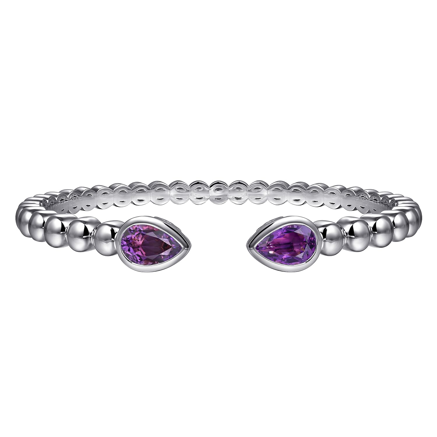Gabriel & Co. Sterling Silver Bujukan and Amethyst Split Bangle