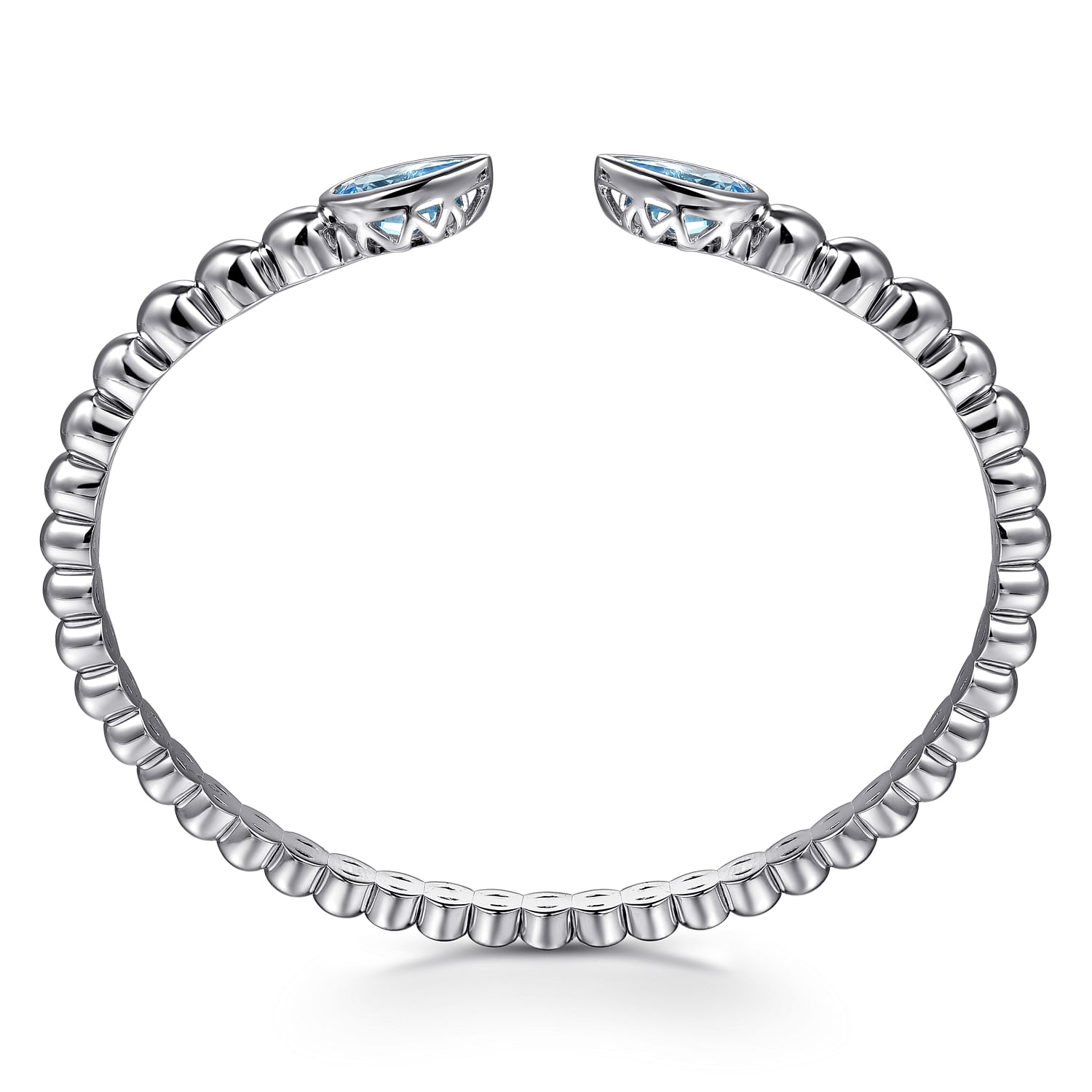 Gabriel & Co. Sterling Silver Bujukan and Blue Topaz Split Bangle