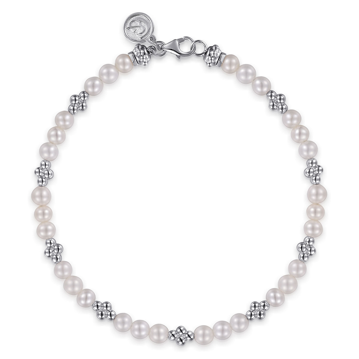 Gabriel & Co. Sterling Silver Bujukan Pearl Station Bracelet