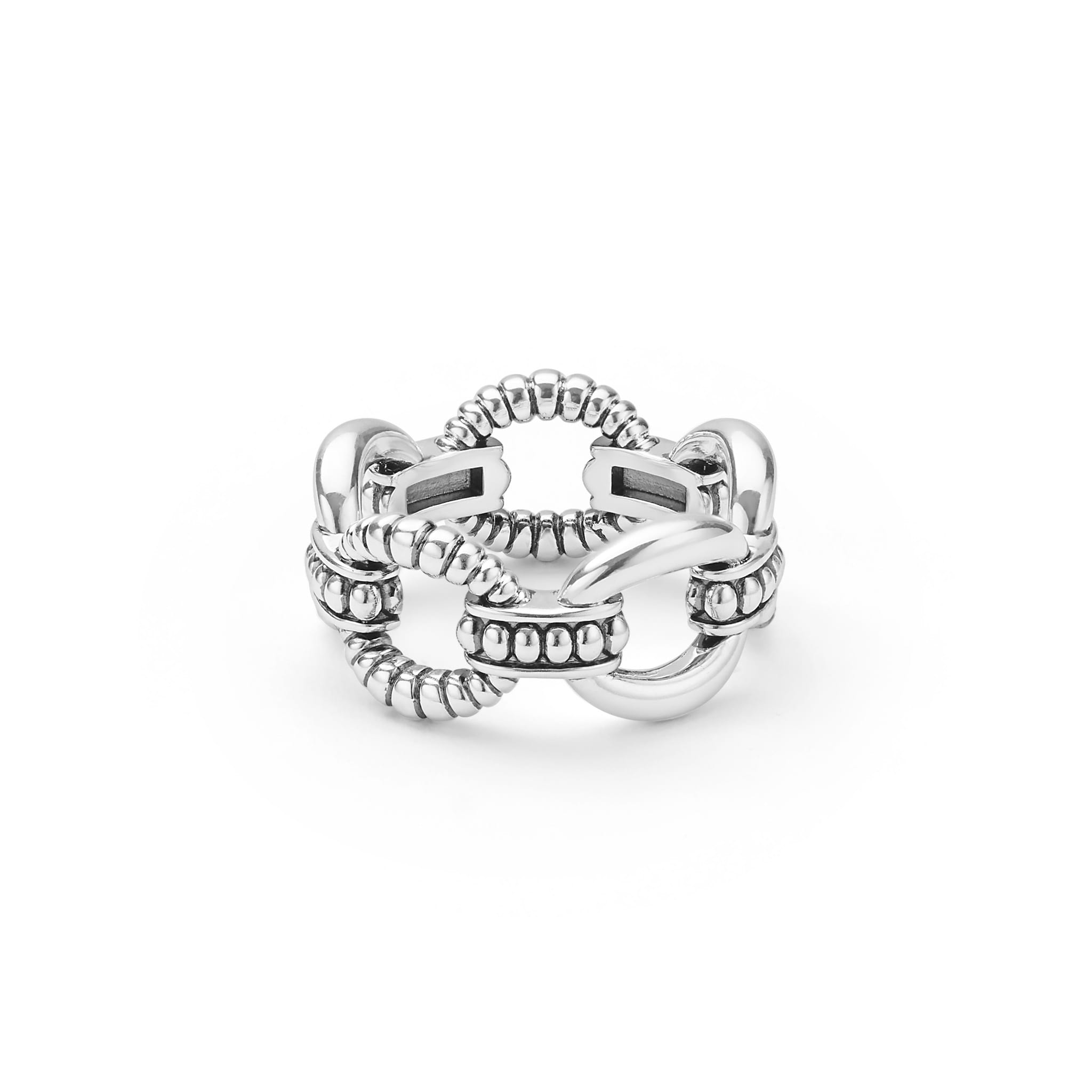 Lagos Sterling Silver Caviar Link Ring