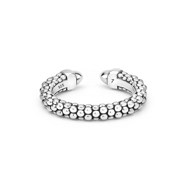 Lagos Sterling Silver Caviar Mini Versa Stacking Ring