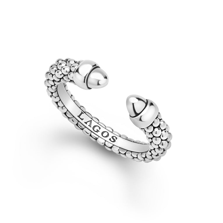 Lagos Sterling Silver Caviar Mini Versa Stacking Ring