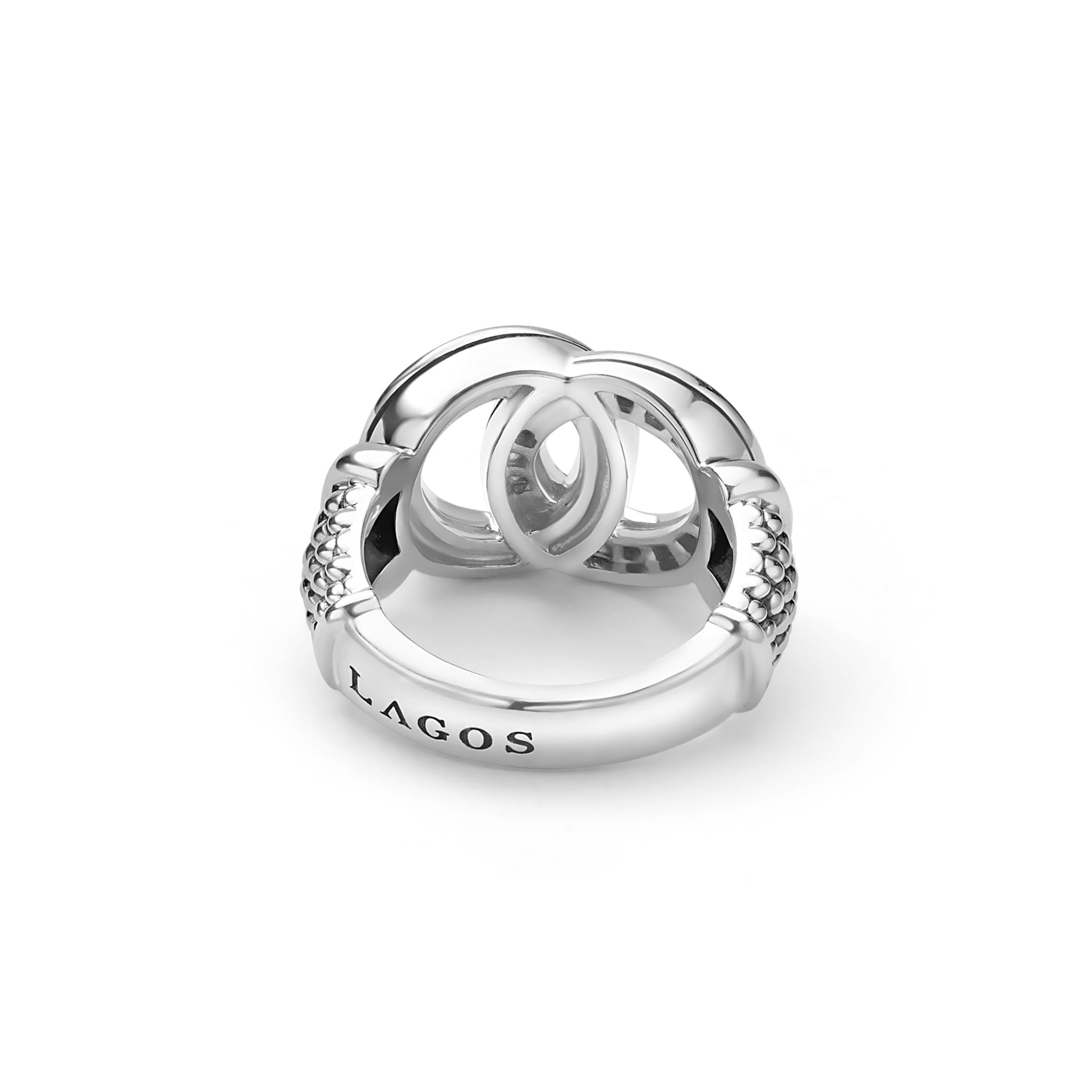 Lagos Large Sterling Silver Interlocking Diamond Ring