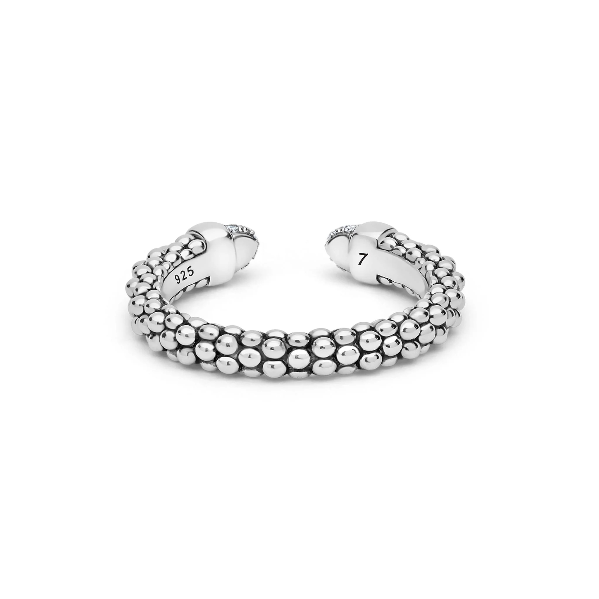 Lagos Sterling Silver Diamond Mini Versa Stacking Ring