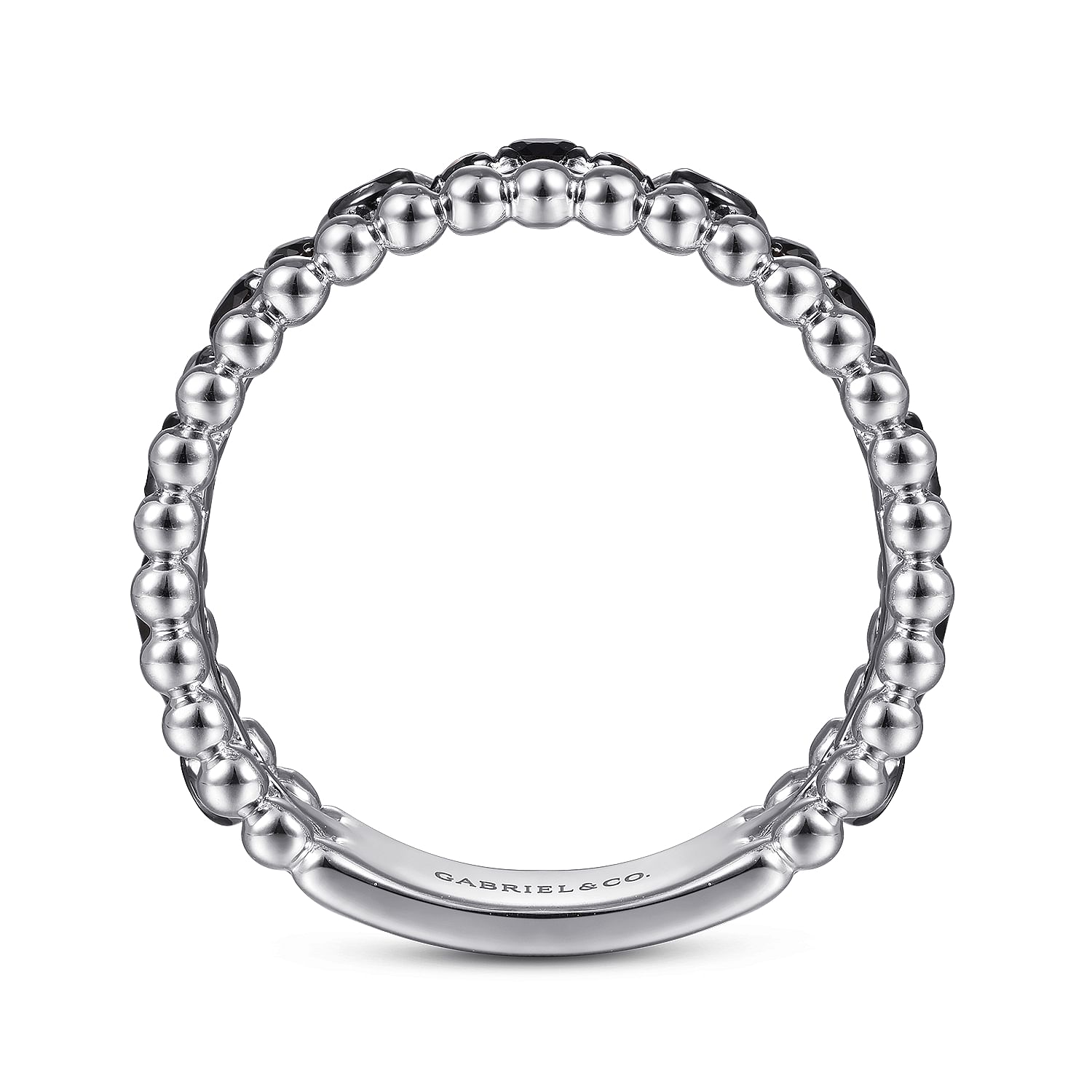 Gabriel & Co. Sterling Silver Black Spinel Bujukan Stackable Ring