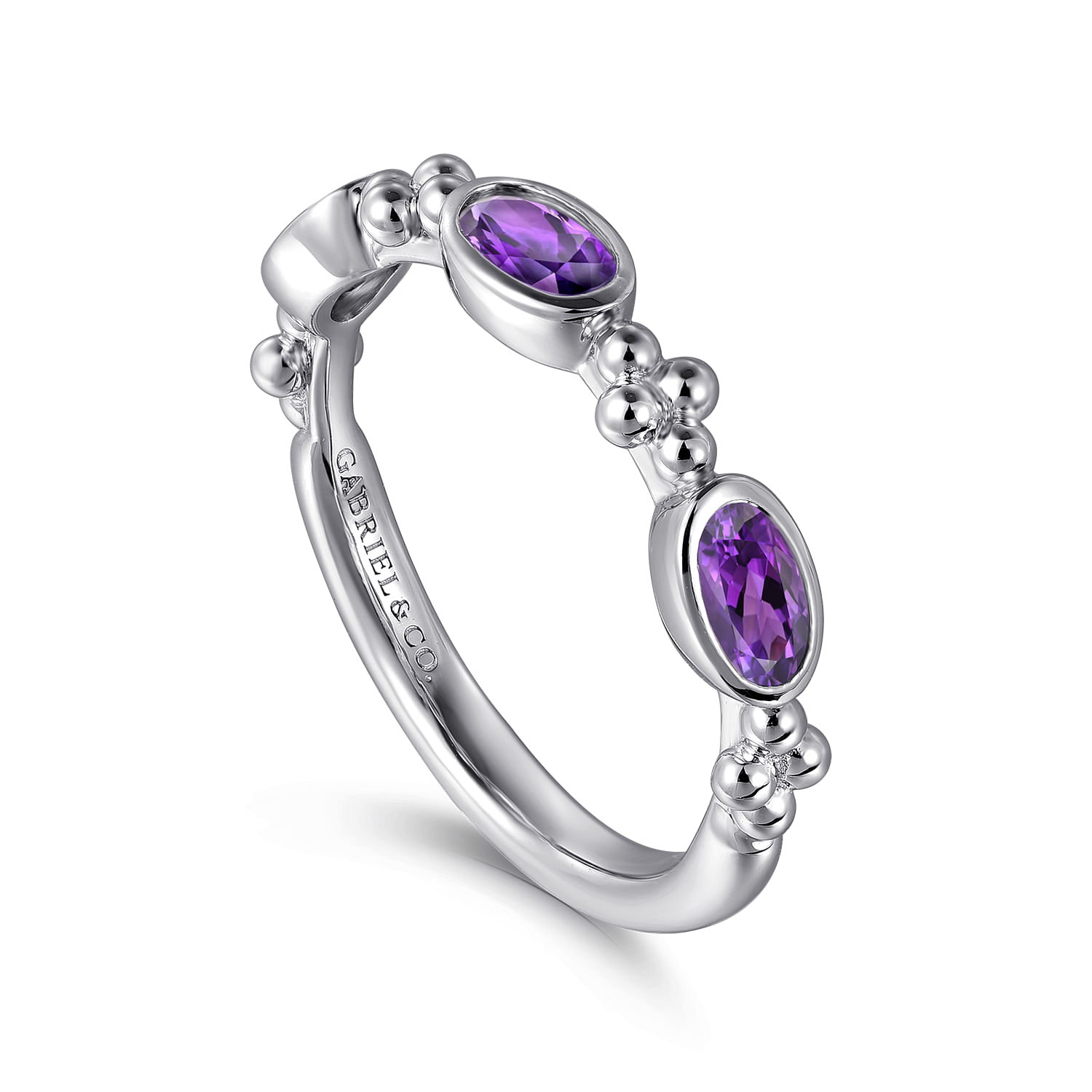Gabriel & Co. Sterling Silver Bujukan Amethyst Fashion Ring