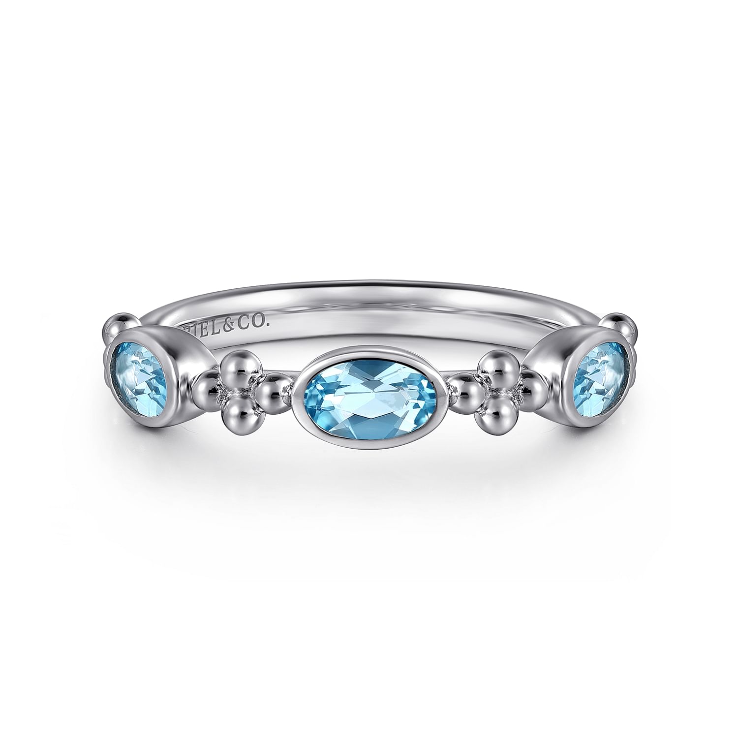 Gabriel & Co. Sterling Silver Bujukan Blue Topaz Fashion Ring
