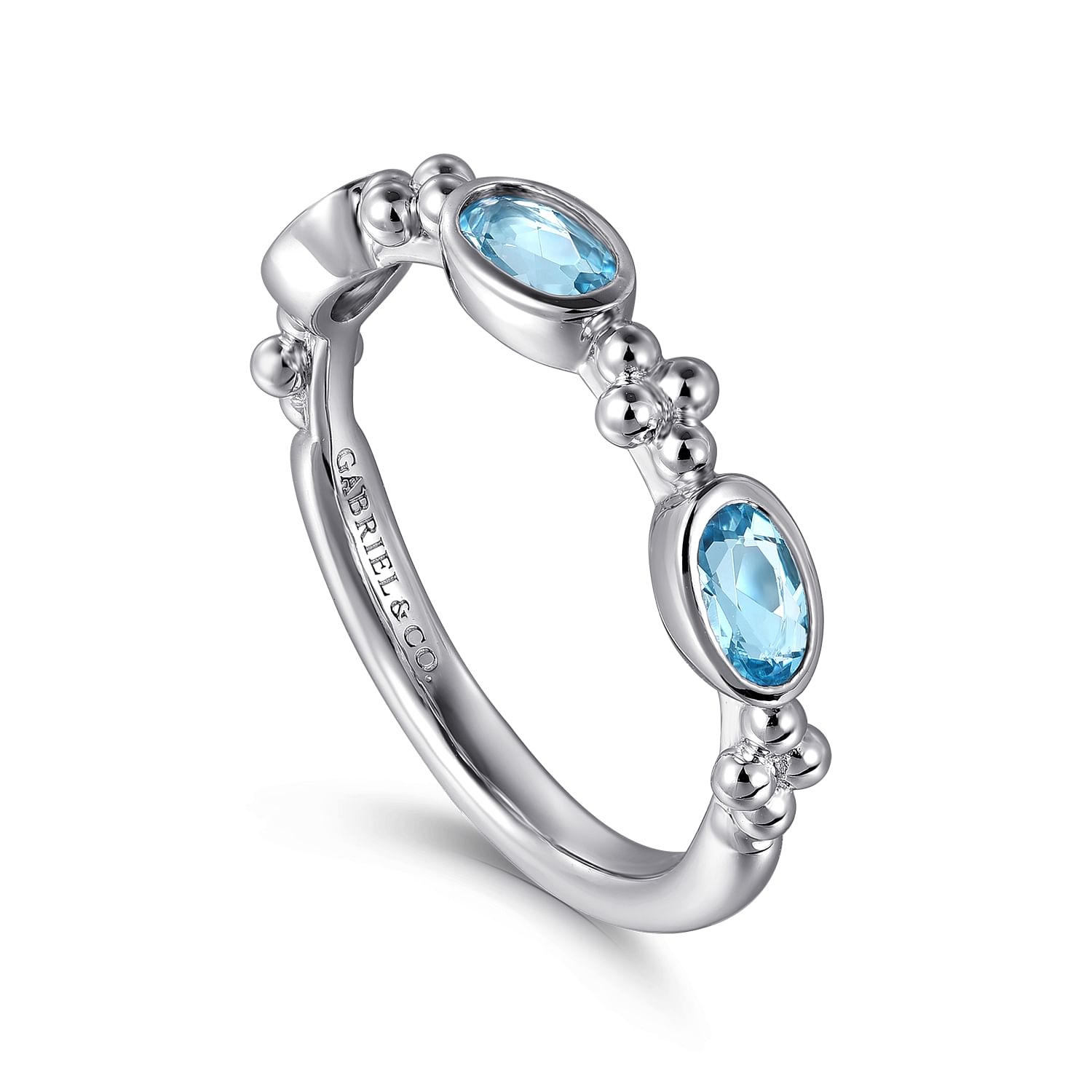 Gabriel & Co. Sterling Silver Bujukan Blue Topaz Fashion Ring