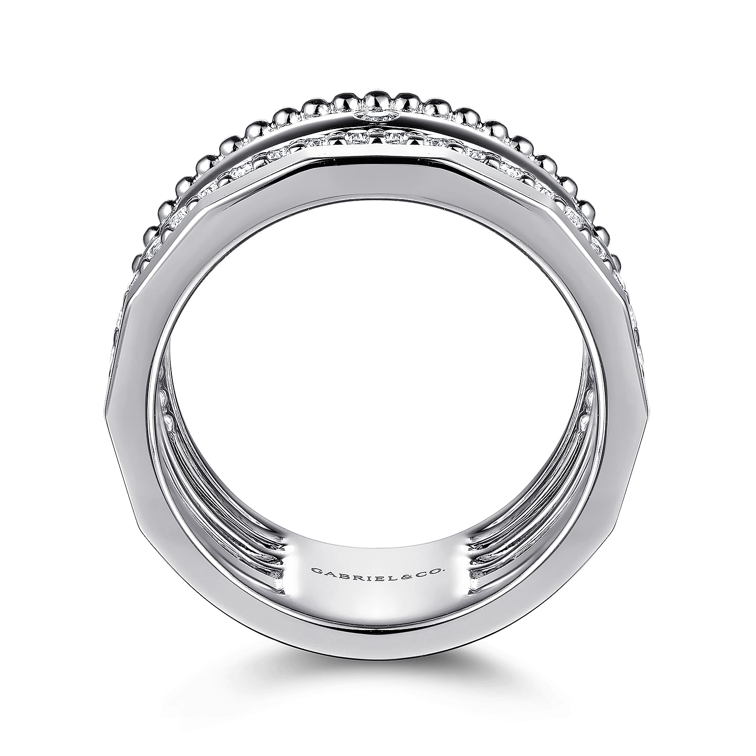 Gabriel & Co. Sterling Silver Bujukan White Sapphire Stackable Ring