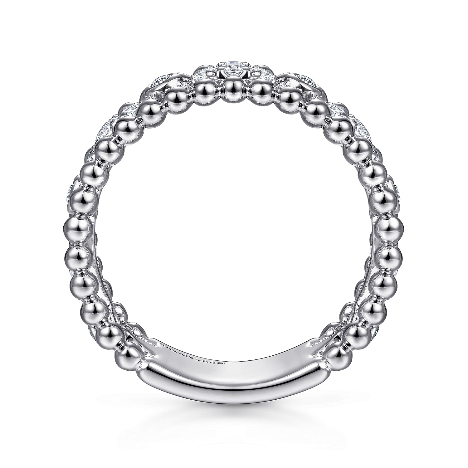Gabriel & Co. Sterling Silver White Sapphire Bujukan Stackable Ring