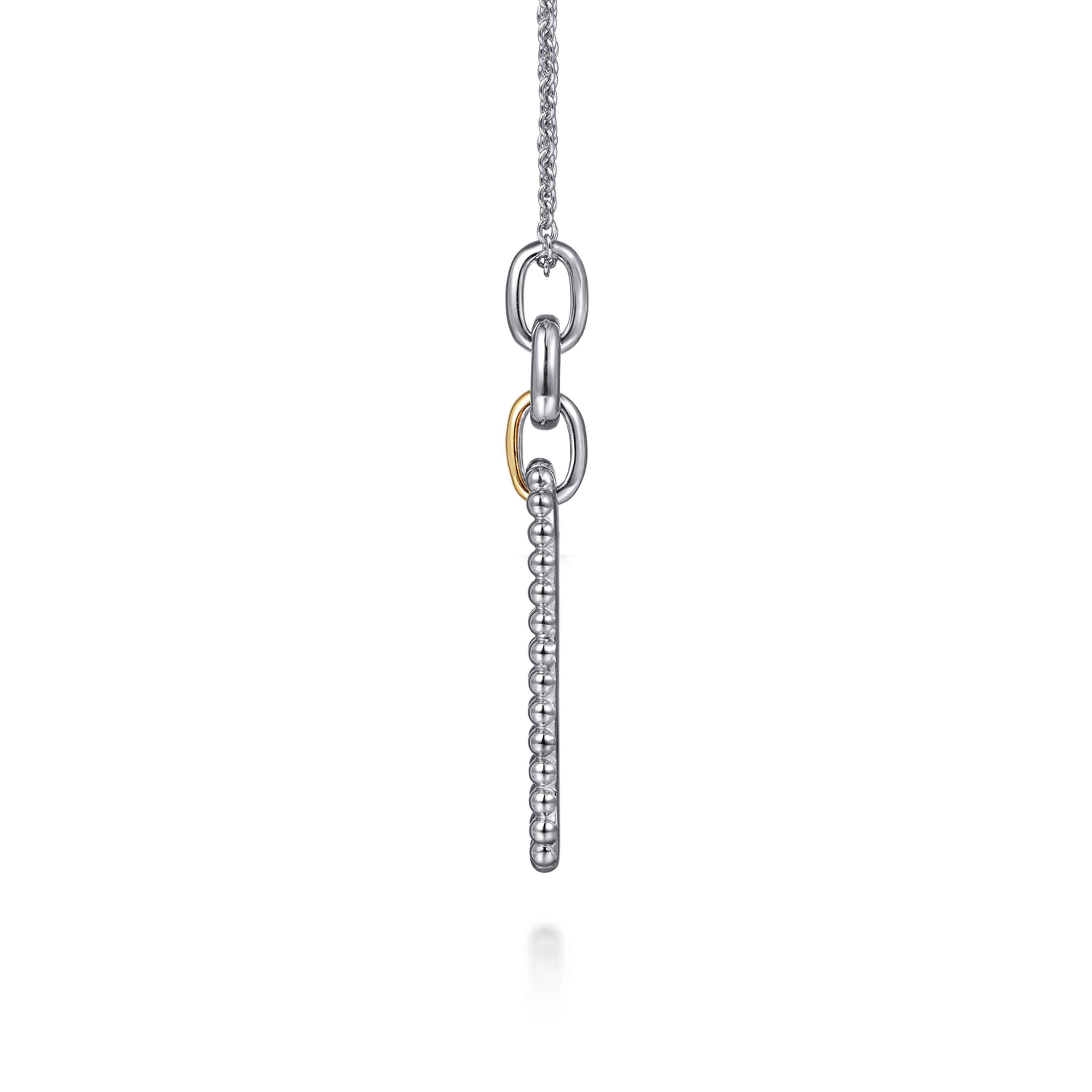 Gabriel & Co. Two-Tone Bujukan Interlocking Link Pendant Necklace