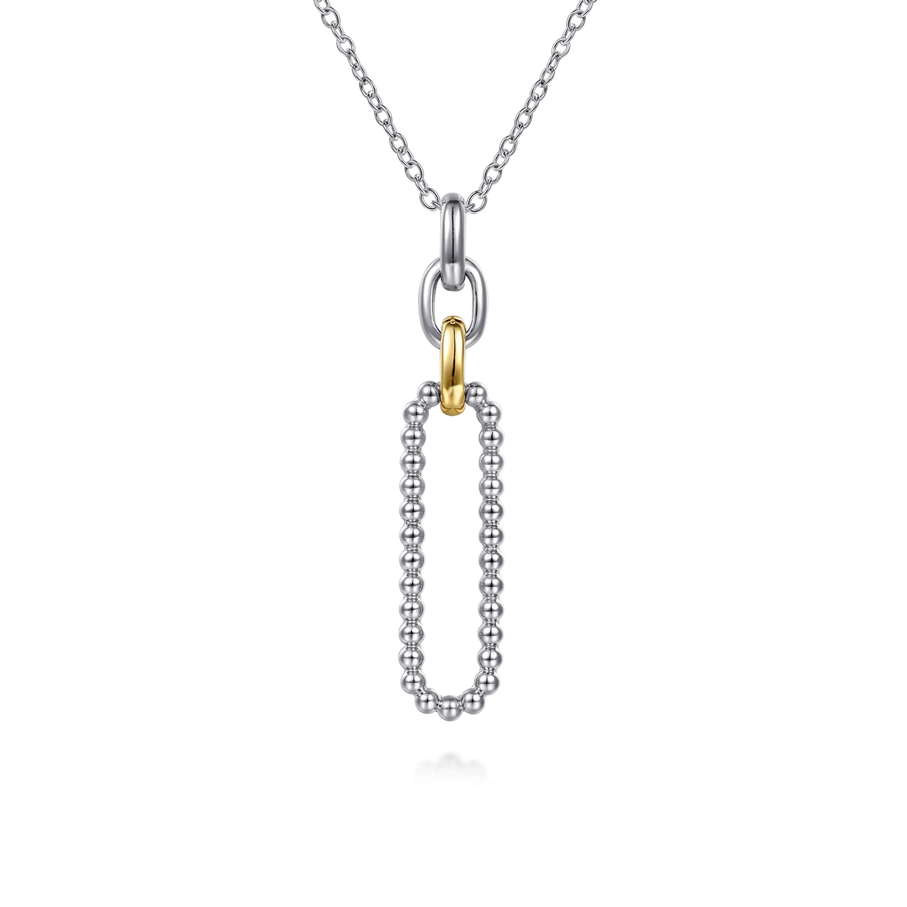 Gabriel & Co. Two-Tone Bujukan Interlocking Link Pendant Necklace