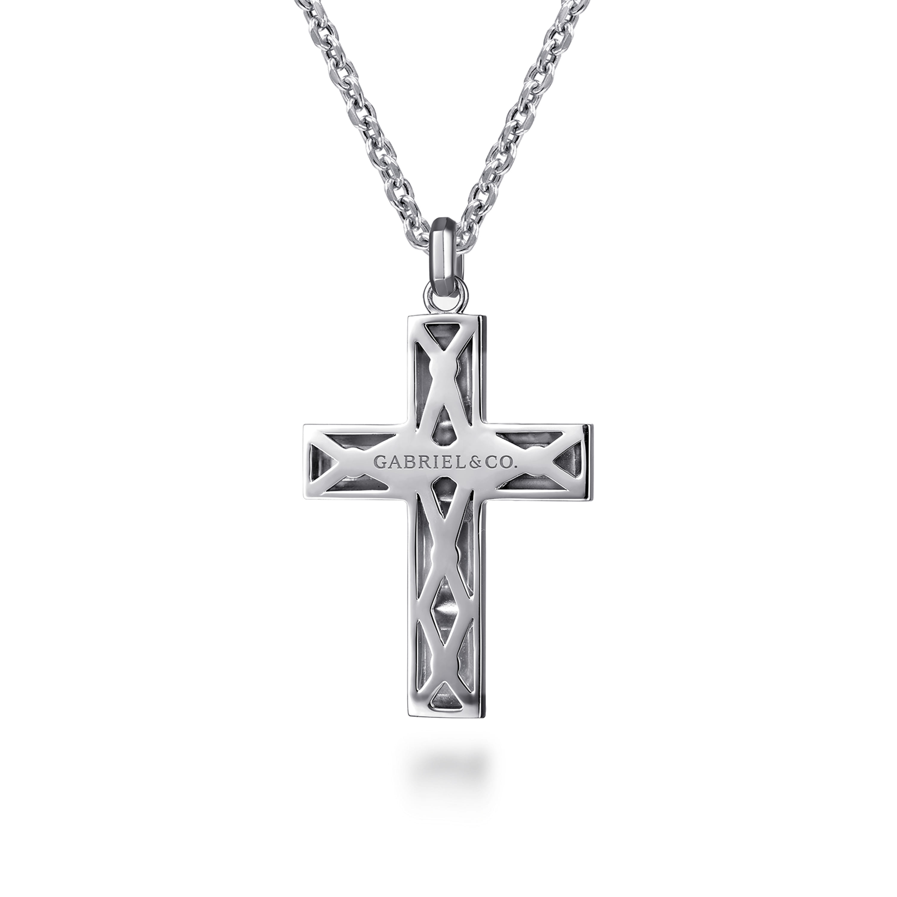 Gabriel & Co. Sterling Silver Geometric Cross Pendant Necklace