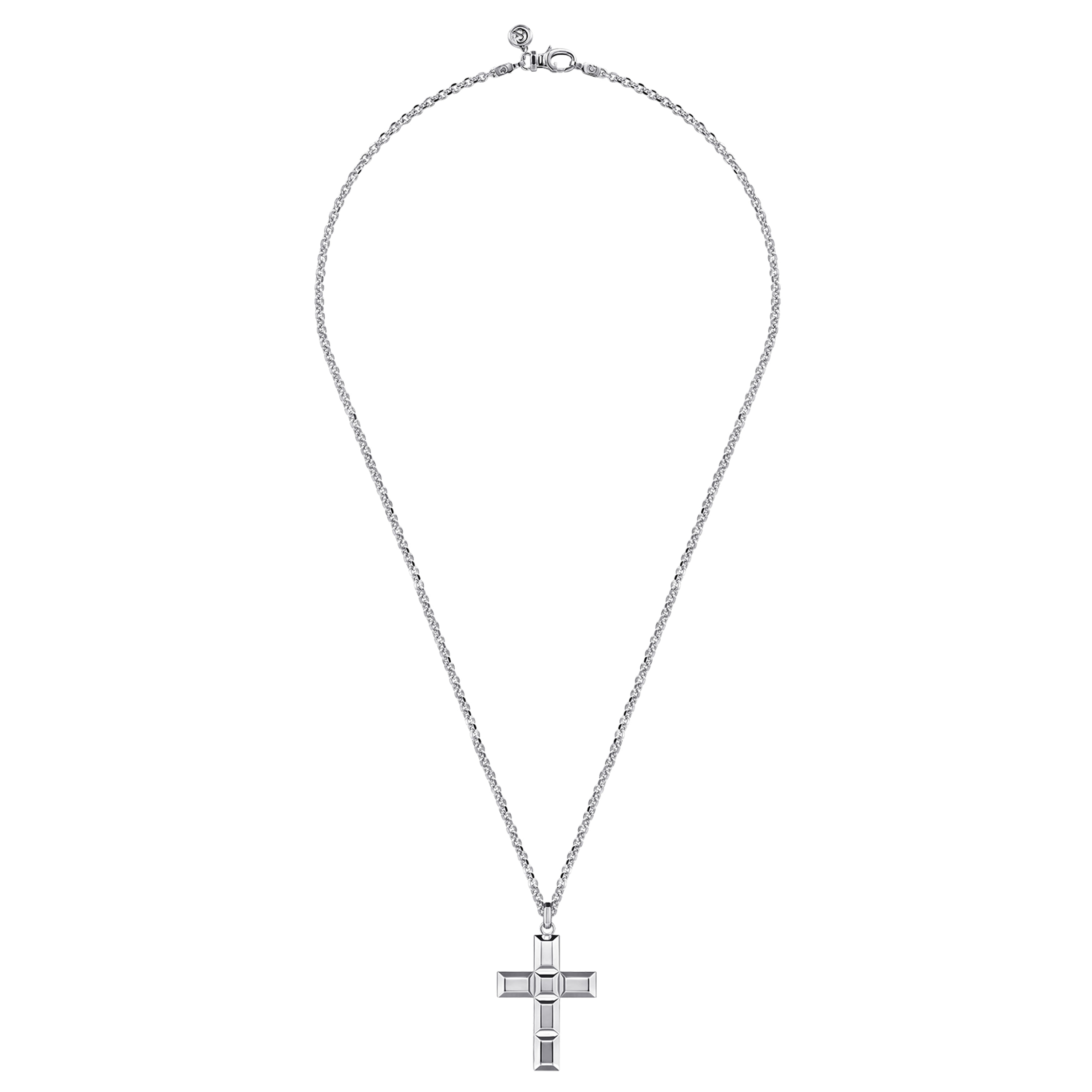 Gabriel & Co. Sterling Silver Geometric Cross Pendant Necklace