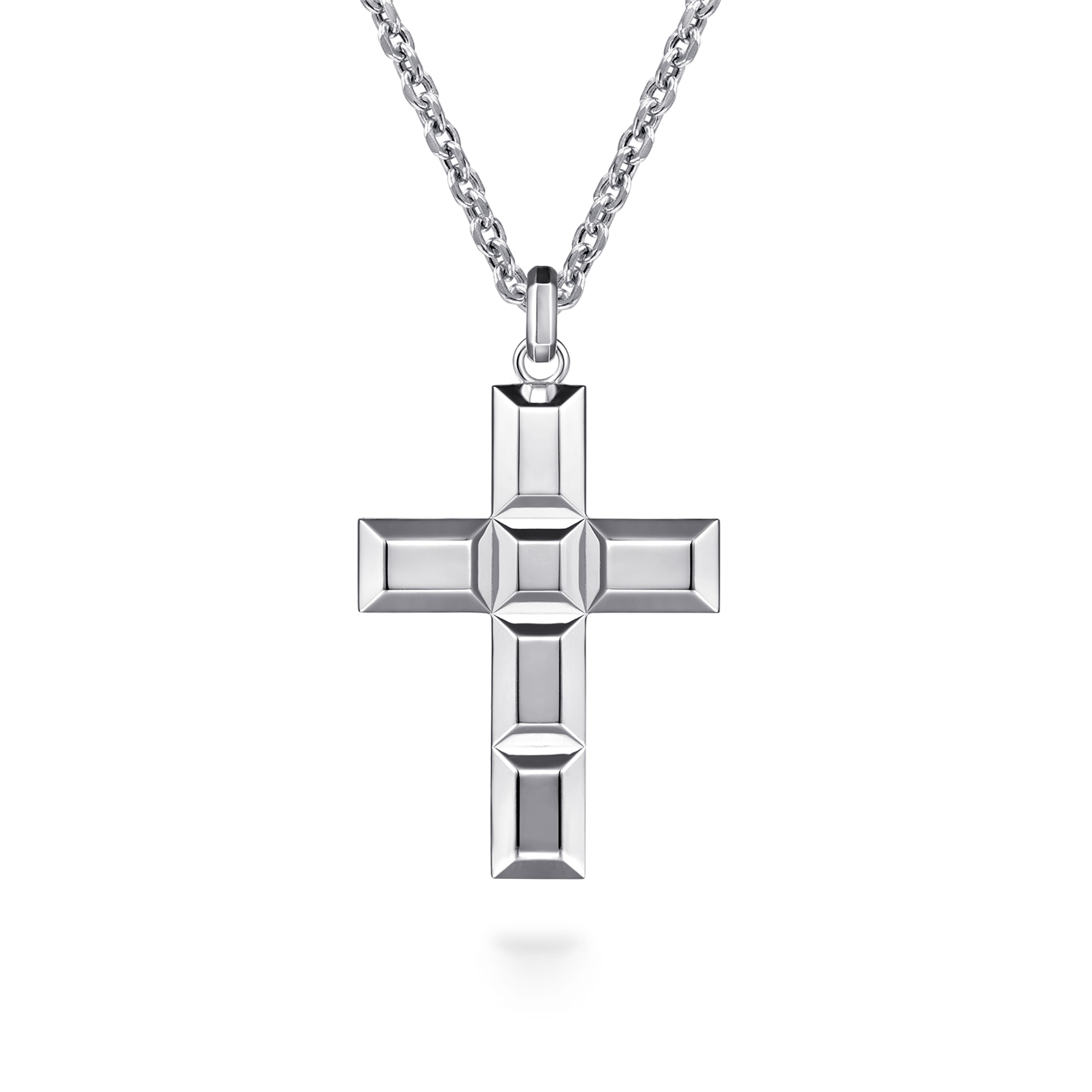 Gabriel & Co. Sterling Silver Geometric Cross Pendant Necklace