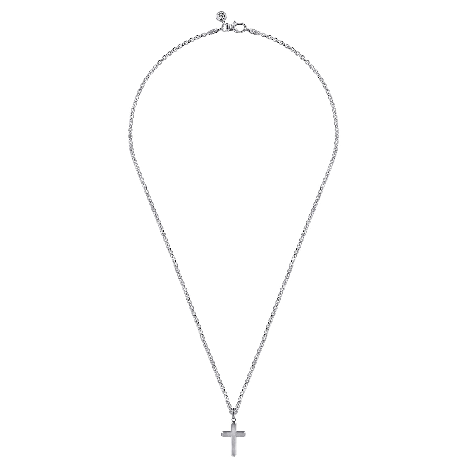 Gabriel & Co. Sterling Silver Brushed Cross Pendant
