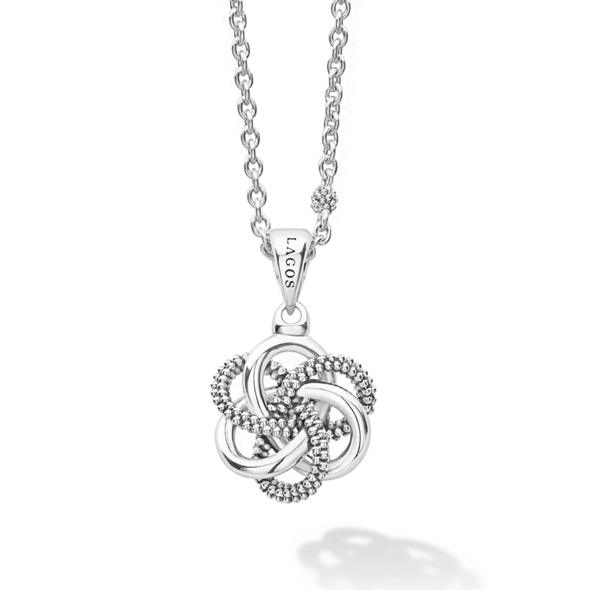 Lagos Small Sterling Silver Love Knot Pendant Necklace
