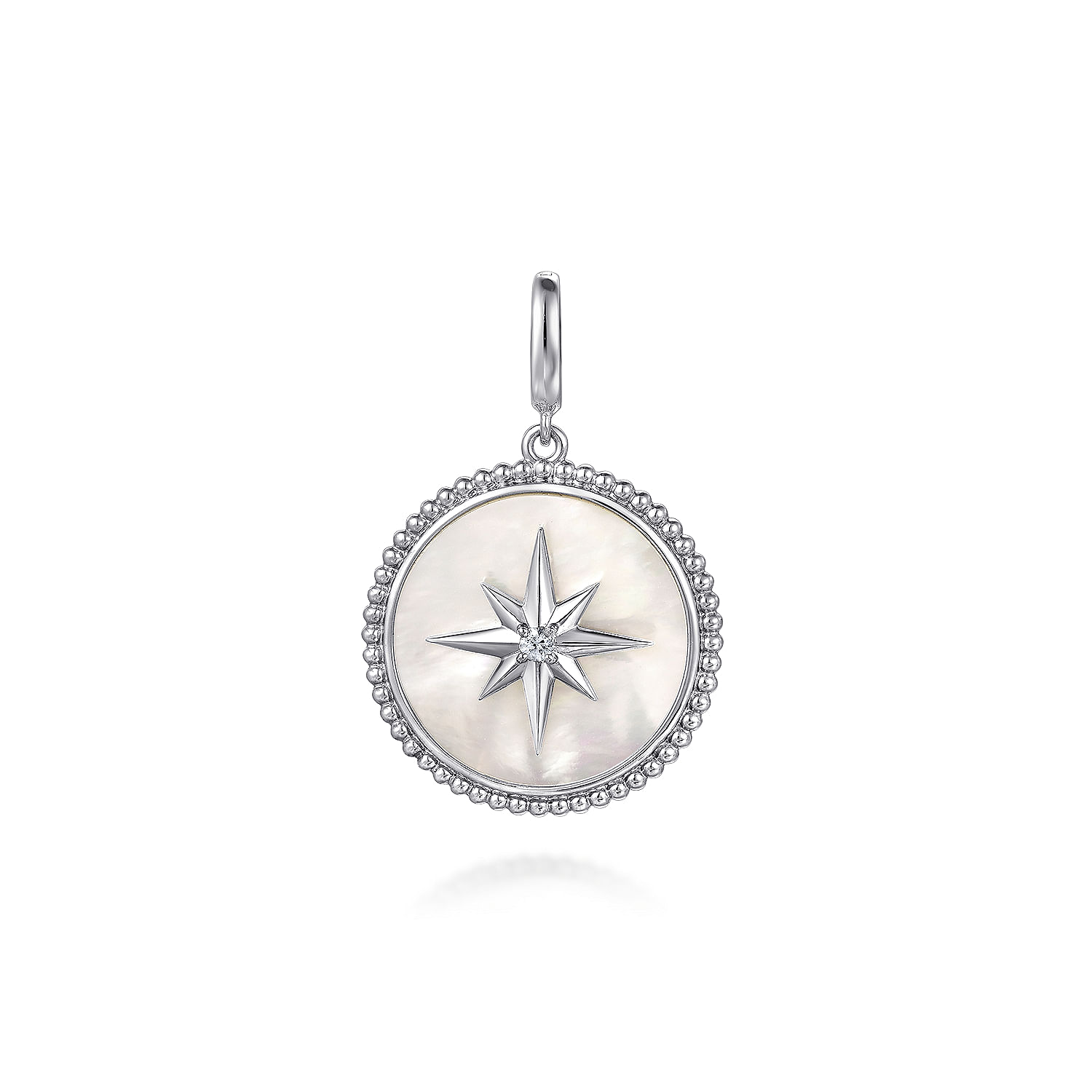 Gabriel & Co. Sterling Silver Bujukan Mother of Pearl Starburst Medallion Pendant