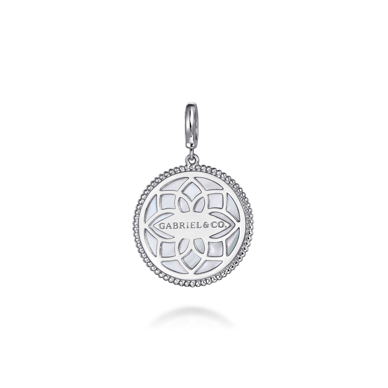 Gabriel & Co. Sterling Silver Starburst Blue and White Sapphire Medallion Pendant