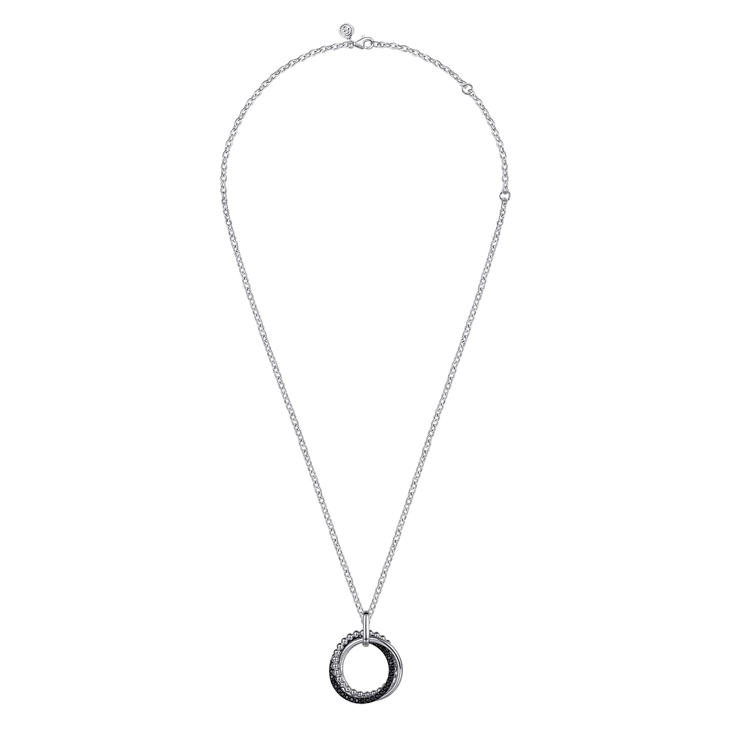 Gabriel & Co. Sterling Silver Black Spinel Bujukan Link Pendant and Chain