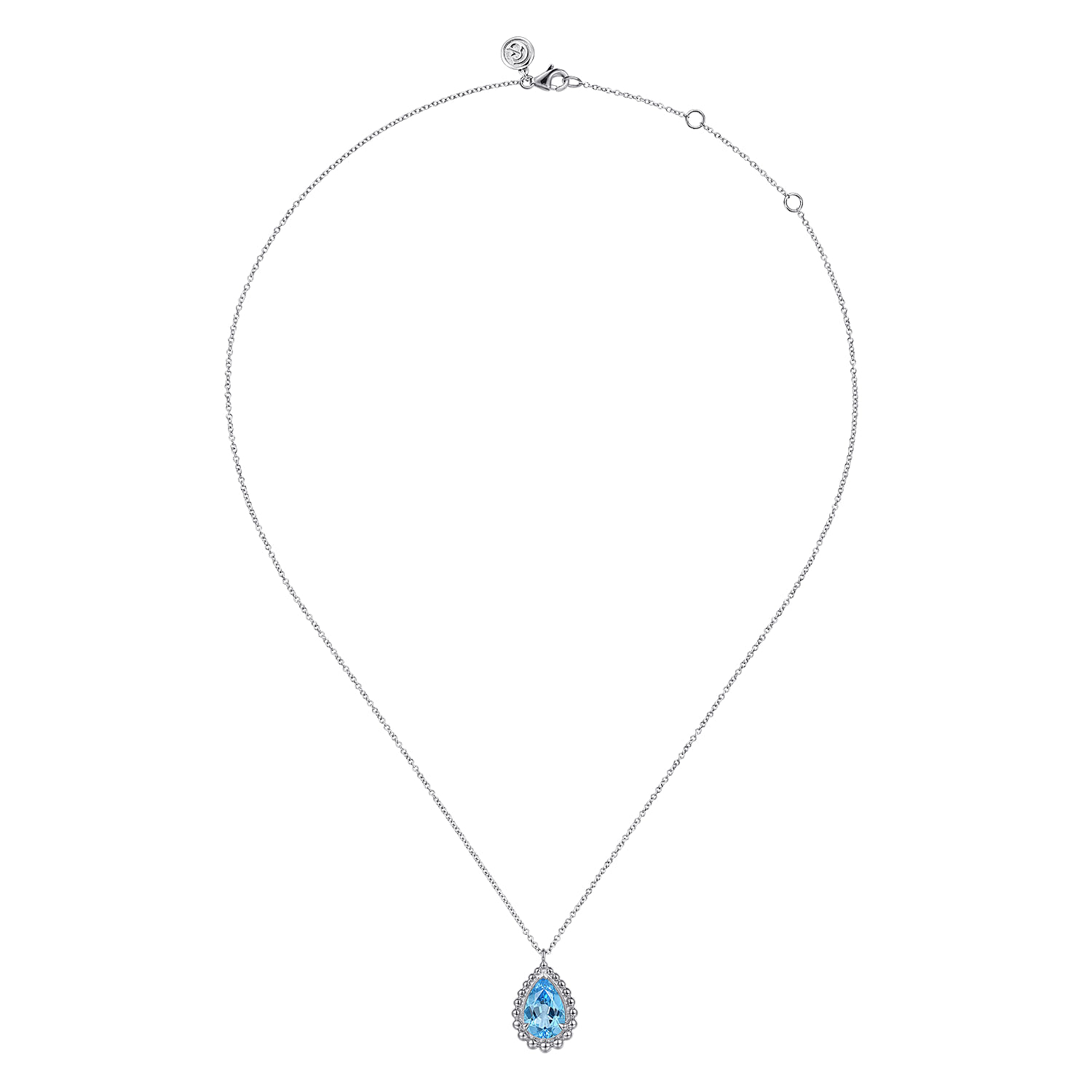 Gabriel & Co. Sterling Silver Bujukan Swiss Blue Topaz Teardrop Pendant