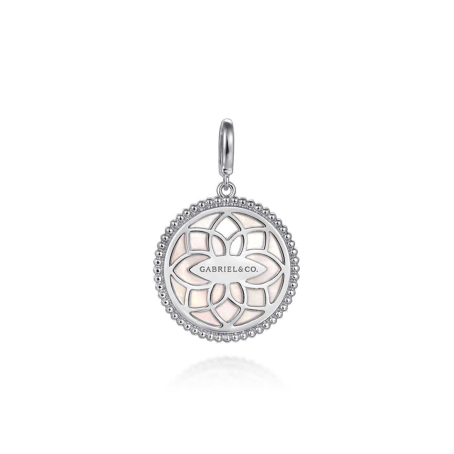 Gabriel & Co. Sterling Silver Bujukan Mother of Pearl Starburst Medallion Pendant