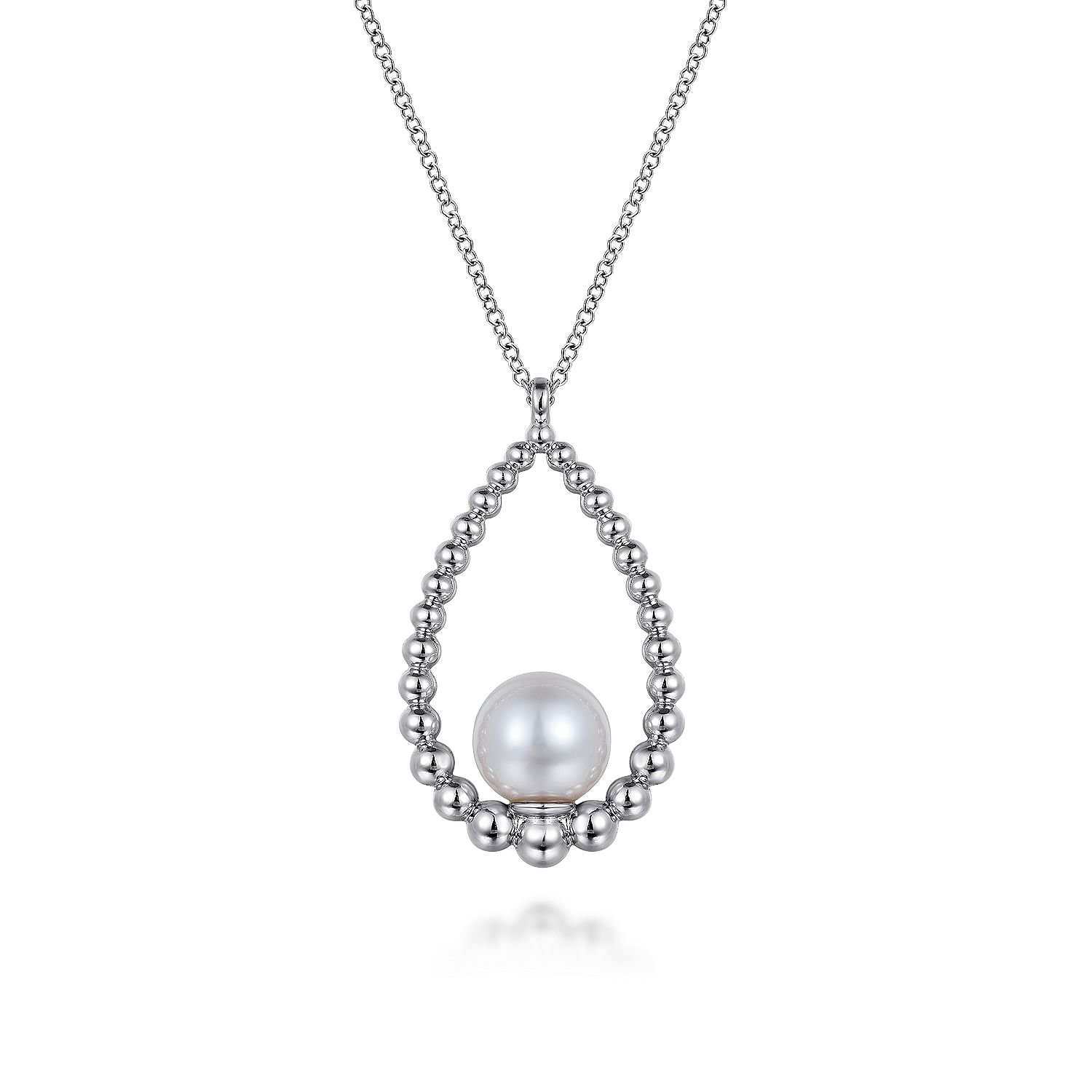 Gabriel & Co. Sterling Silver Pearl Bujukan Teardrop Pendant